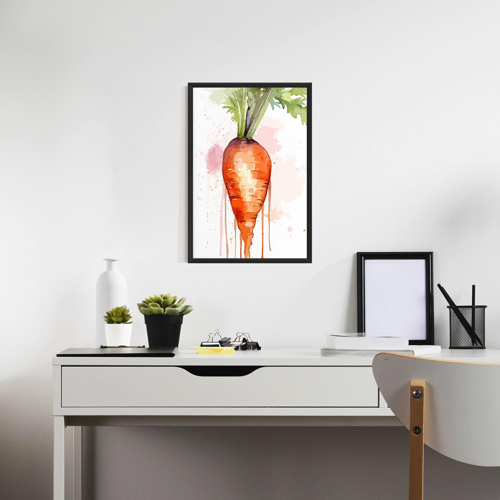 Gerahmte Poster Watercolor Carrot mockup 7