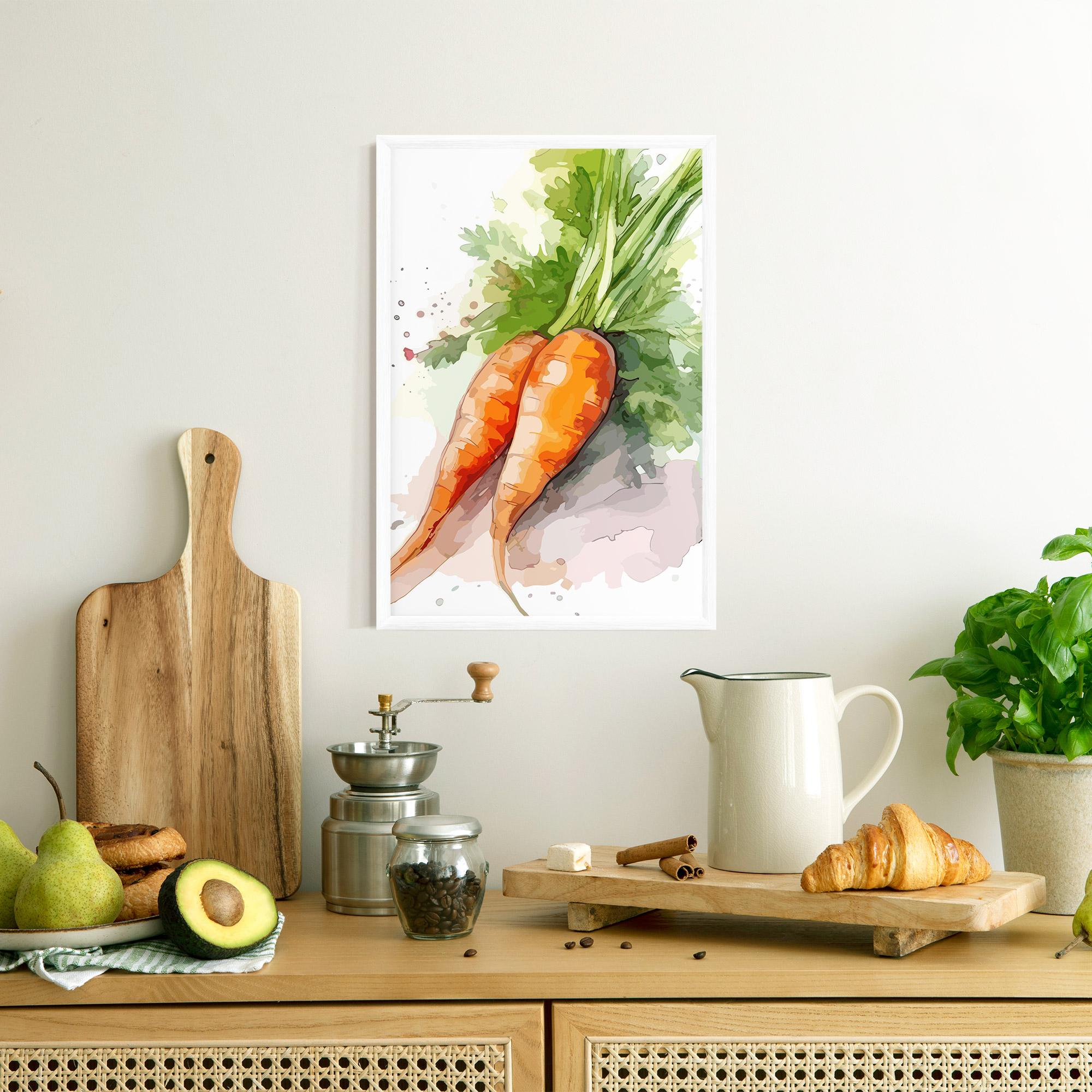Gerahmte Poster Carrot Watercolor mockup 8
