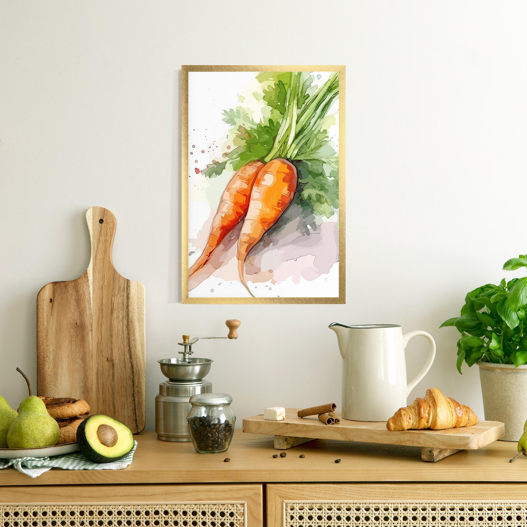 Gerahmte Poster Carrot Watercolor mockup 8