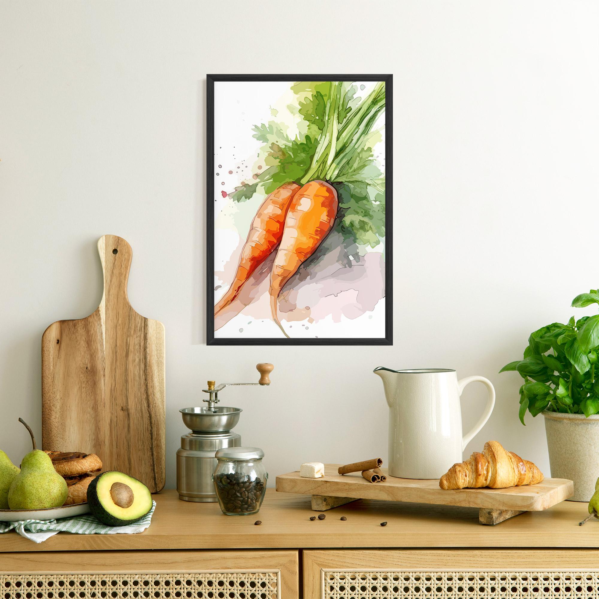 Gerahmte Poster Carrot Watercolor mockup 8