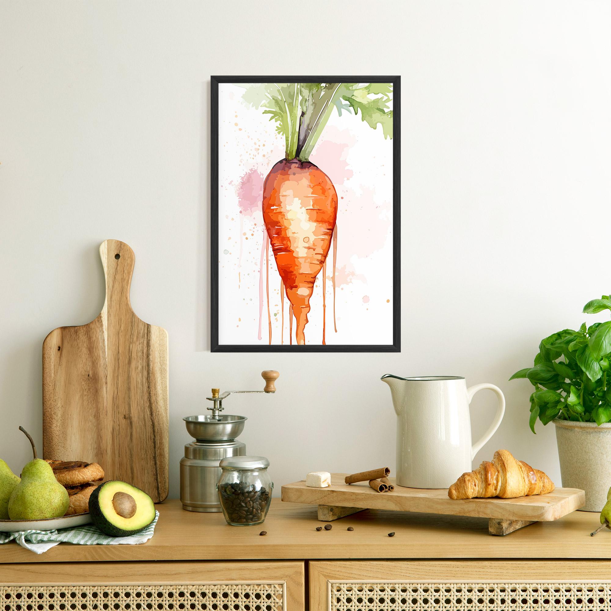 Gerahmte Poster Watercolor Carrot mockup 8