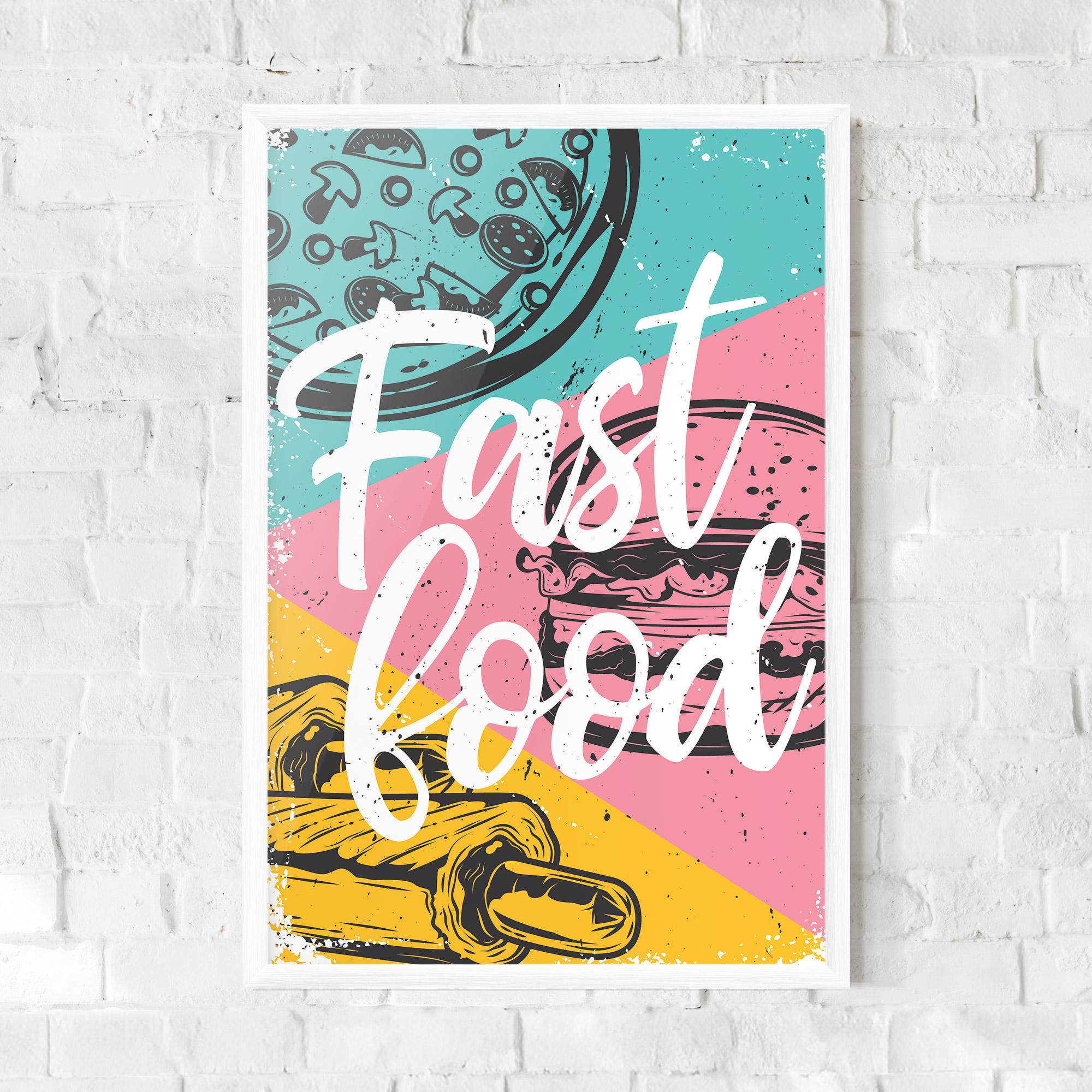 Gerahmte Poster Fast Food Pink mockup 0