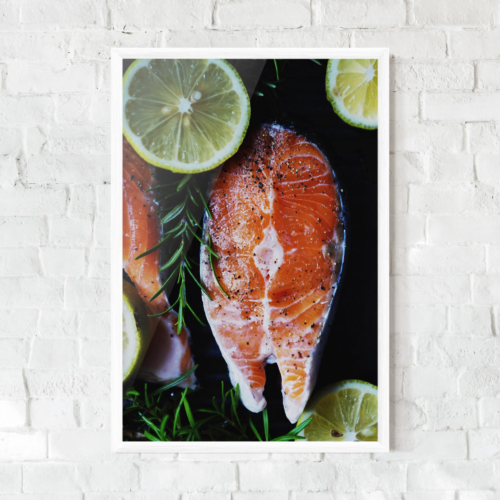 Gerahmte Poster Fish With Lemons mockup 0