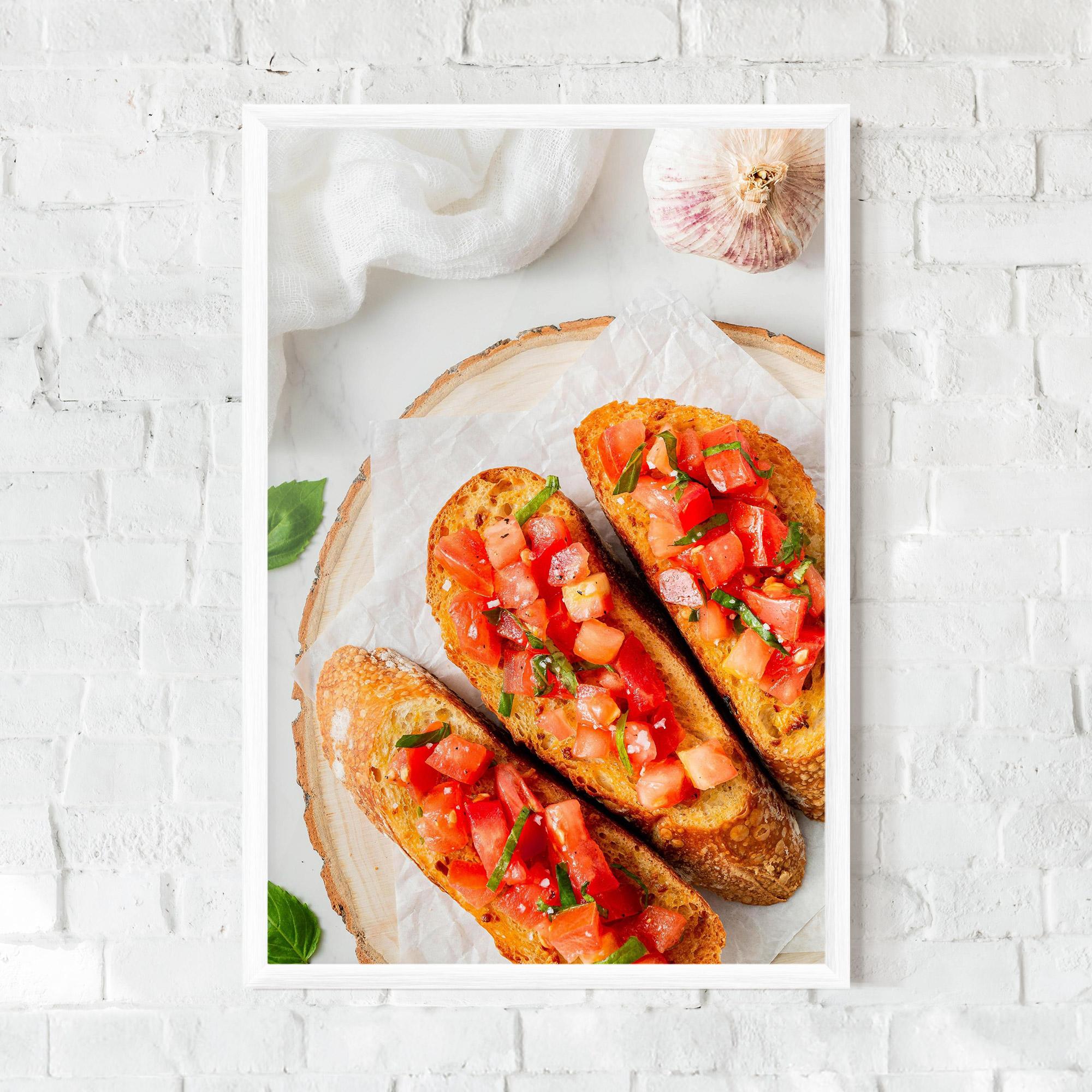 Gerahmte Poster Tomatoes On Bread mockup 0