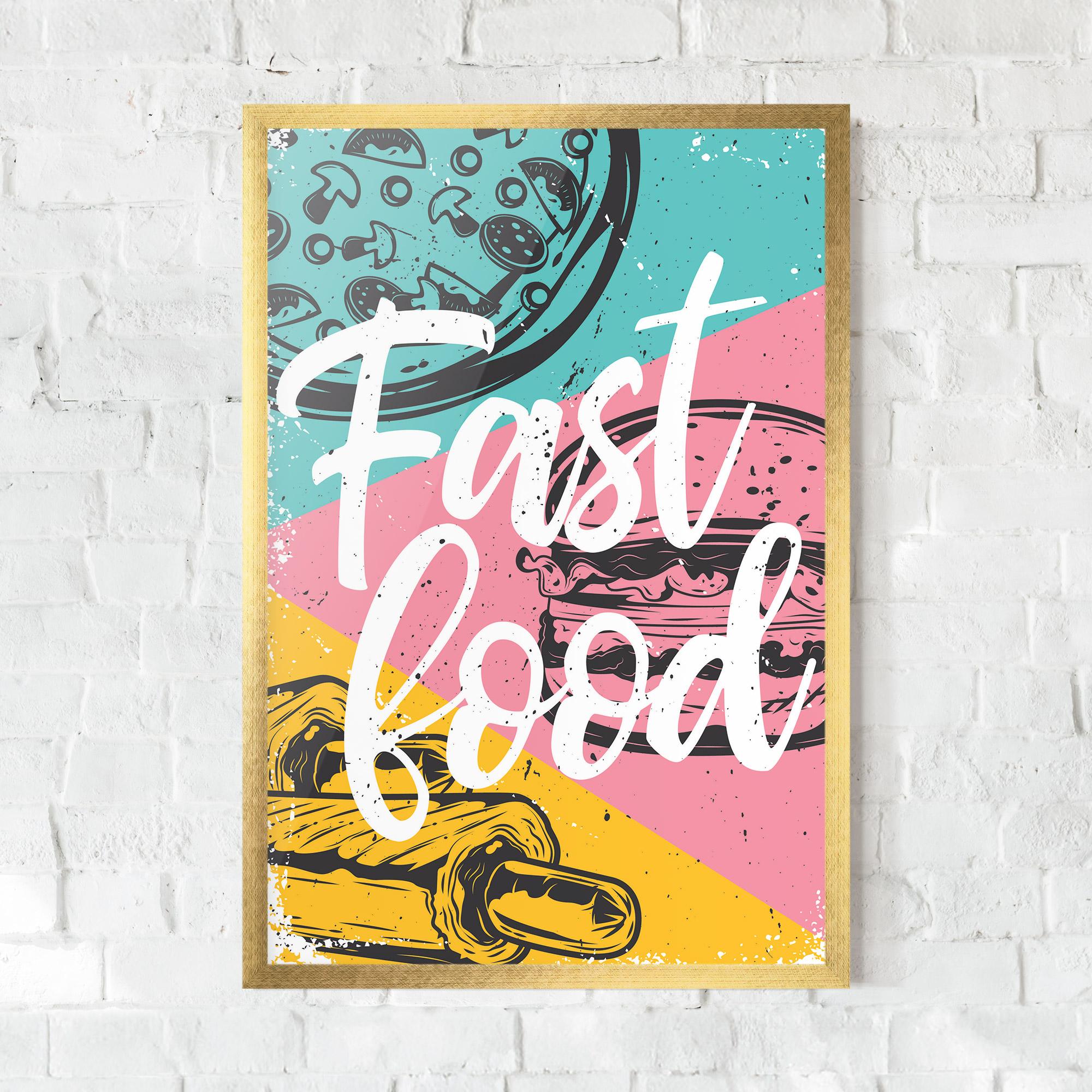 Gerahmte Poster Fast Food Pink mockup 0