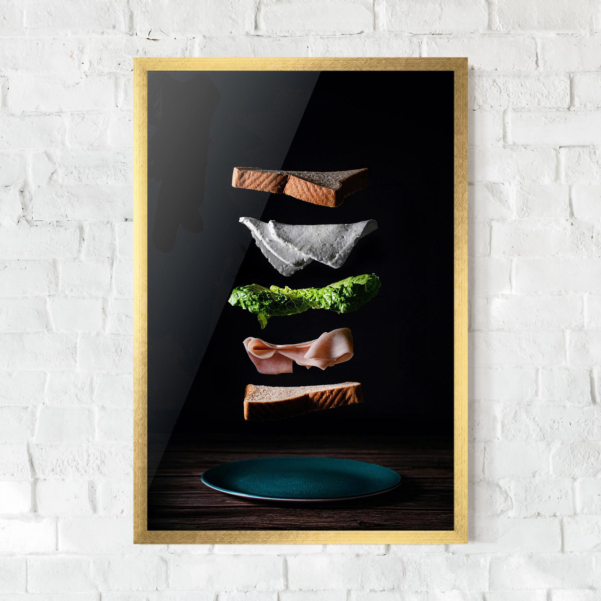 Gerahmte Poster Floating Sandwich mockup 0