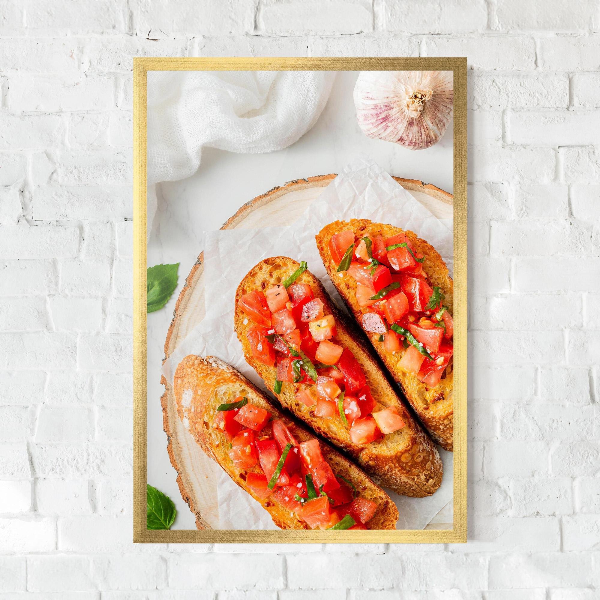 Gerahmte Poster Tomatoes On Bread mockup 0