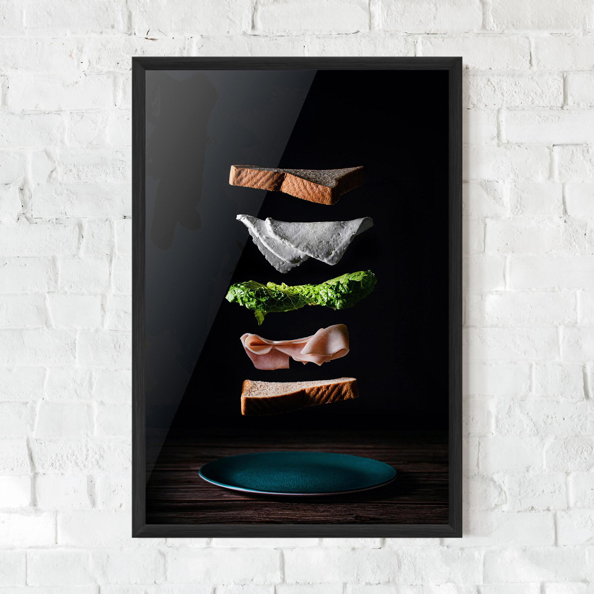 Gerahmte Poster Floating Sandwich mockup 0