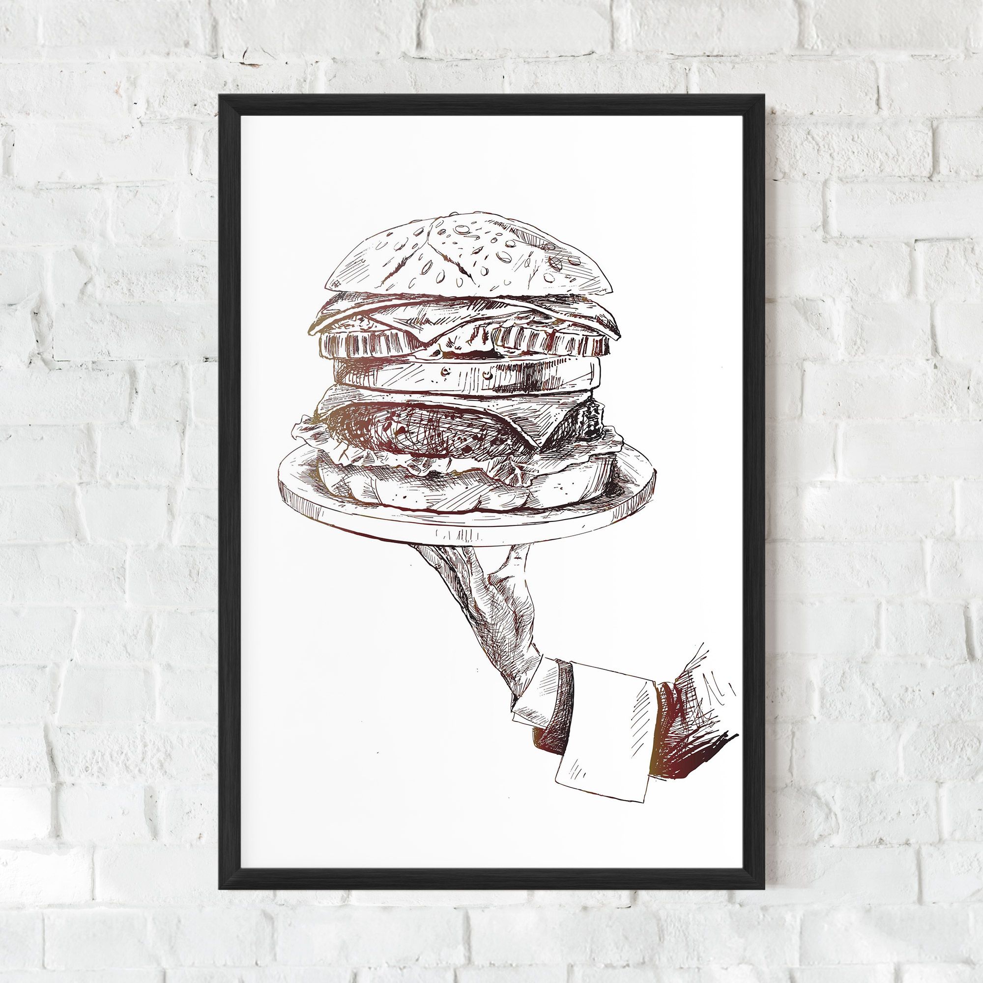 Holding Hamburger mockup 0