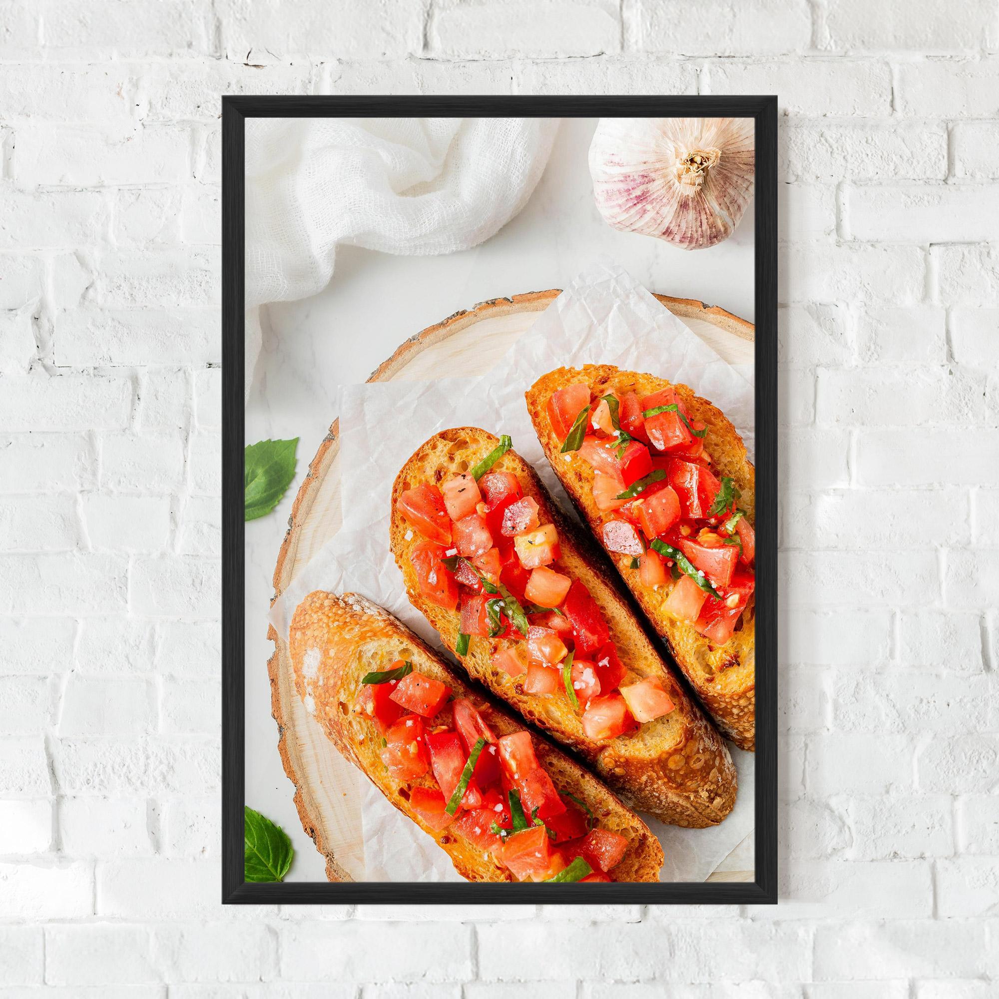 Gerahmte Poster Tomatoes On Bread mockup 0