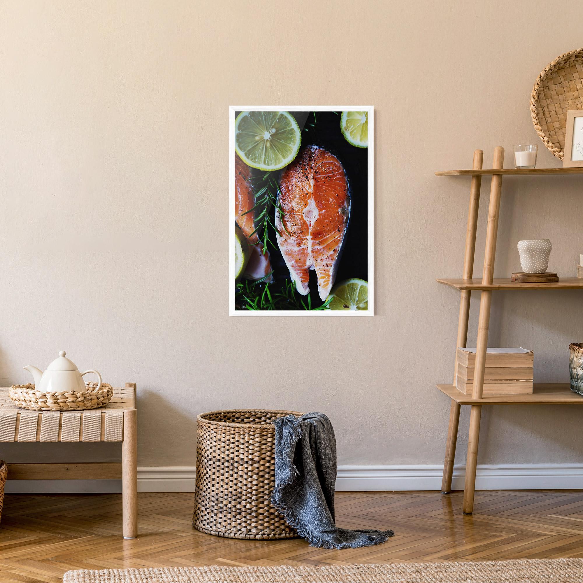 Gerahmte Poster Fish With Lemons mockup 9