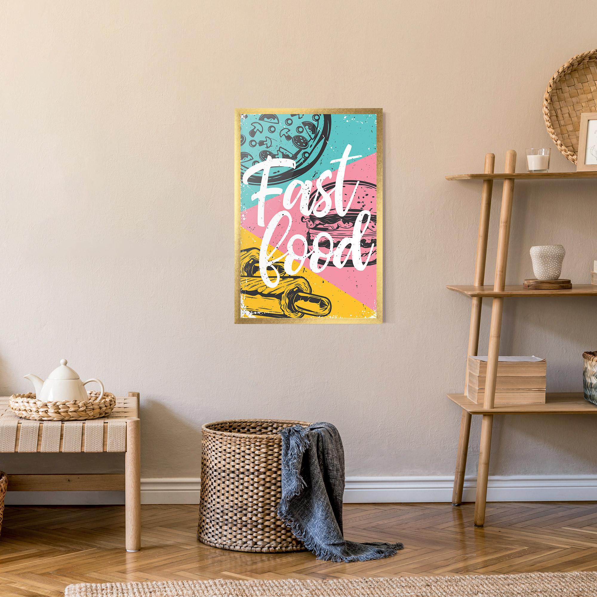 Gerahmte Poster Fast Food Pink mockup 9