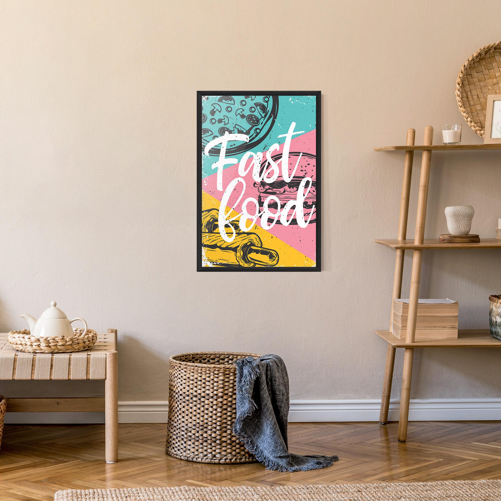 Gerahmte Poster Fast Food Pink mockup 9