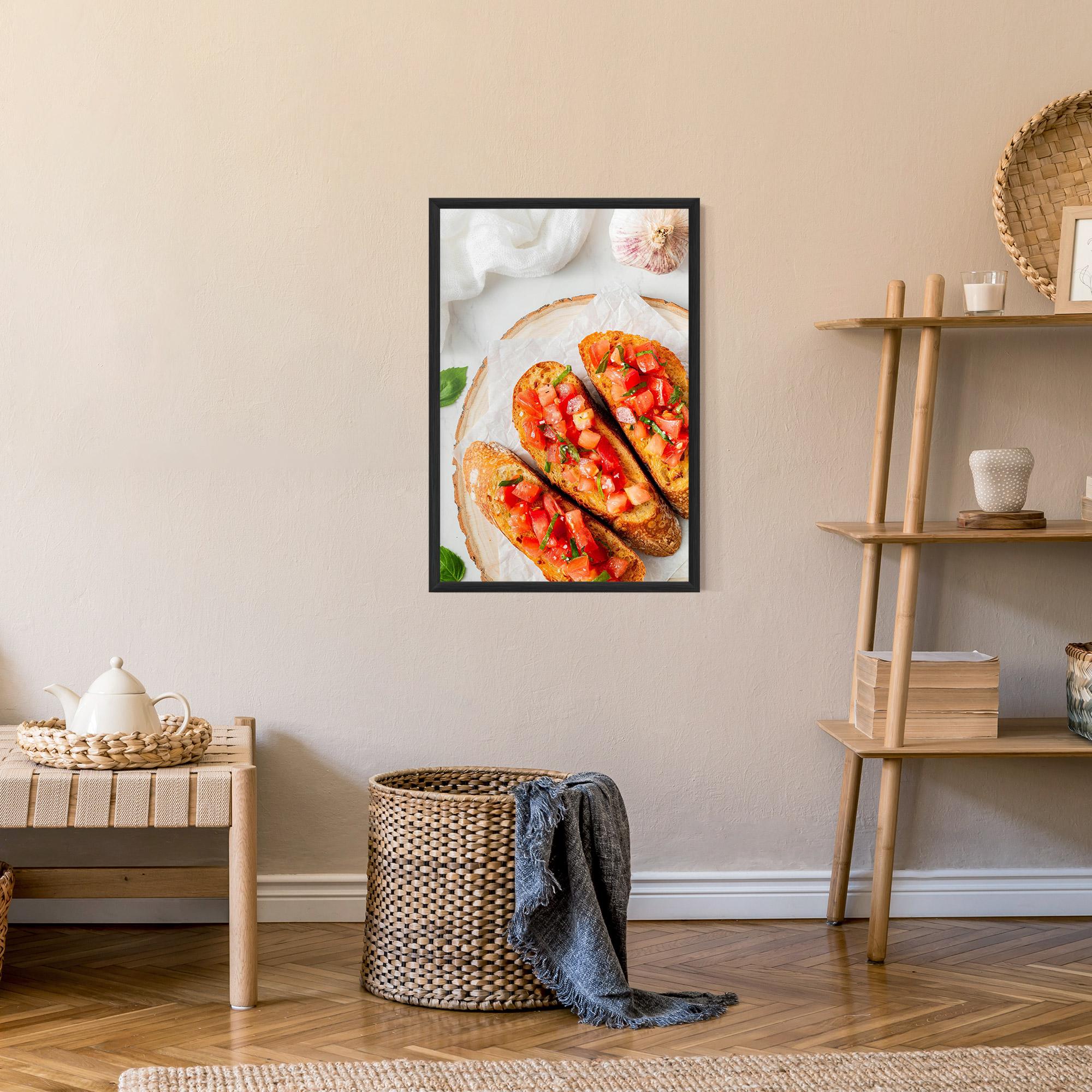 Gerahmte Poster Tomatoes On Bread mockup 9