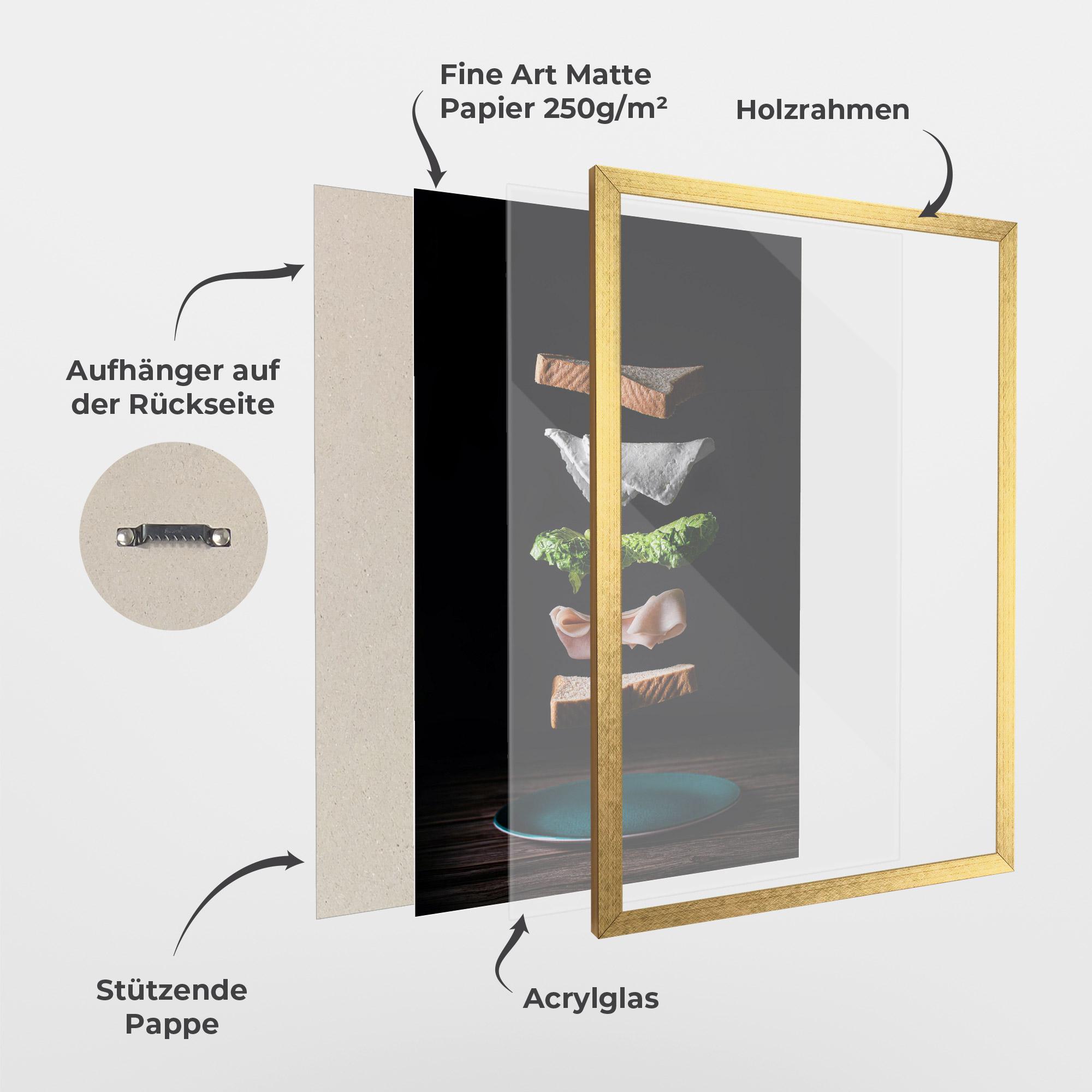 Gerahmte Poster Floating Sandwich mockup 1