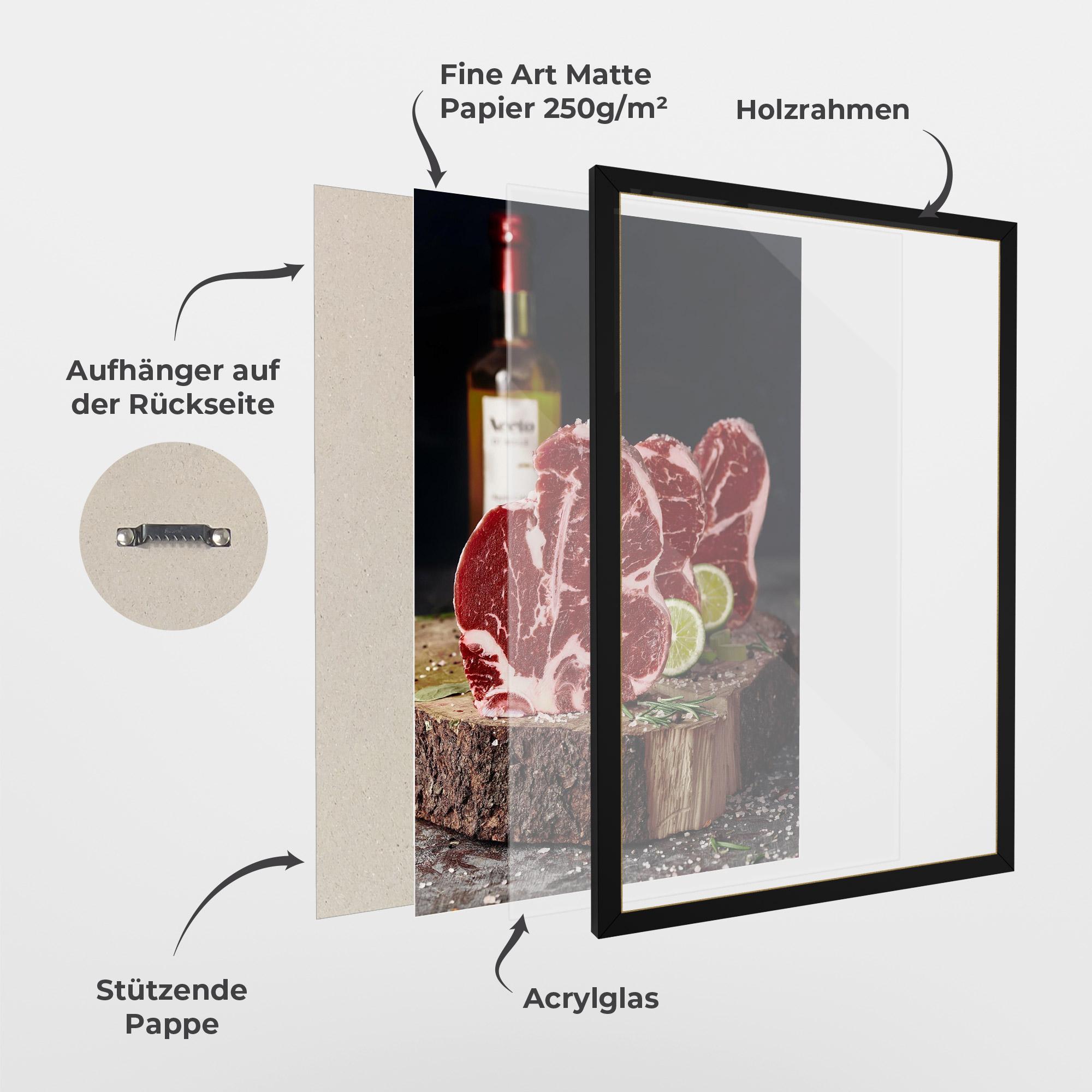 Gerahmte Poster Preparing The Meat mockup 1