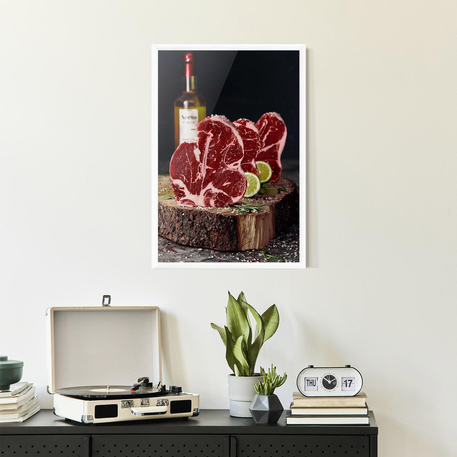 Gerahmte Poster Preparing The Meat mockup 2