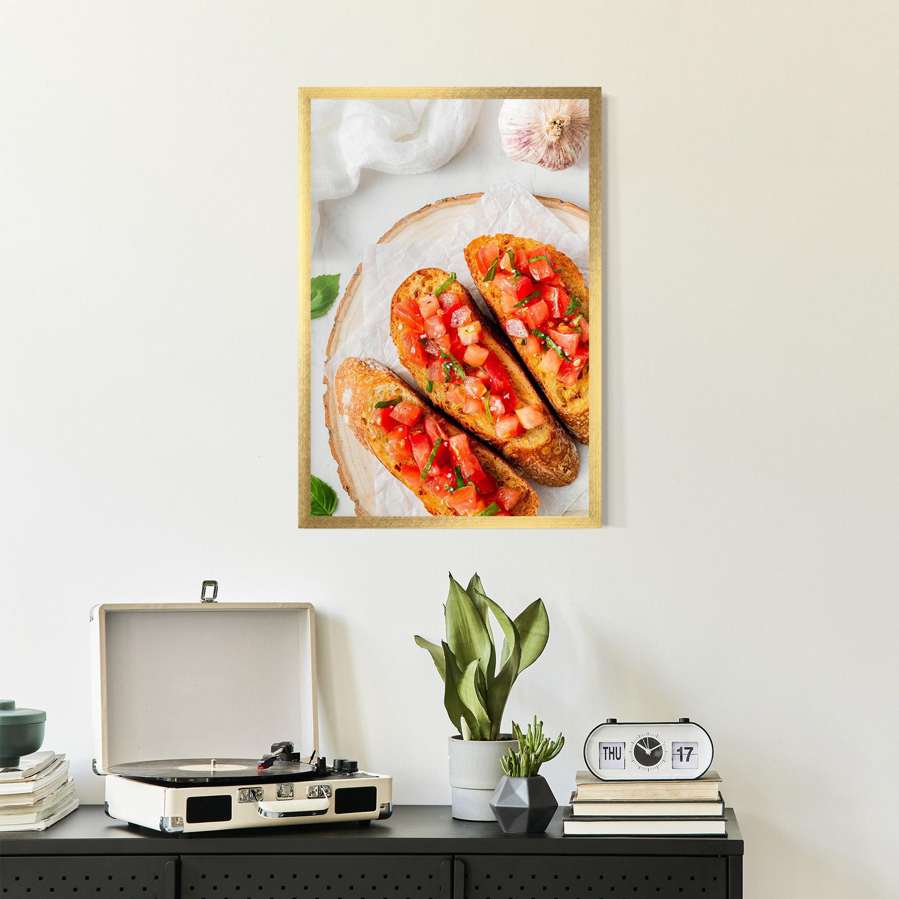 Gerahmte Poster Tomatoes On Bread mockup 2