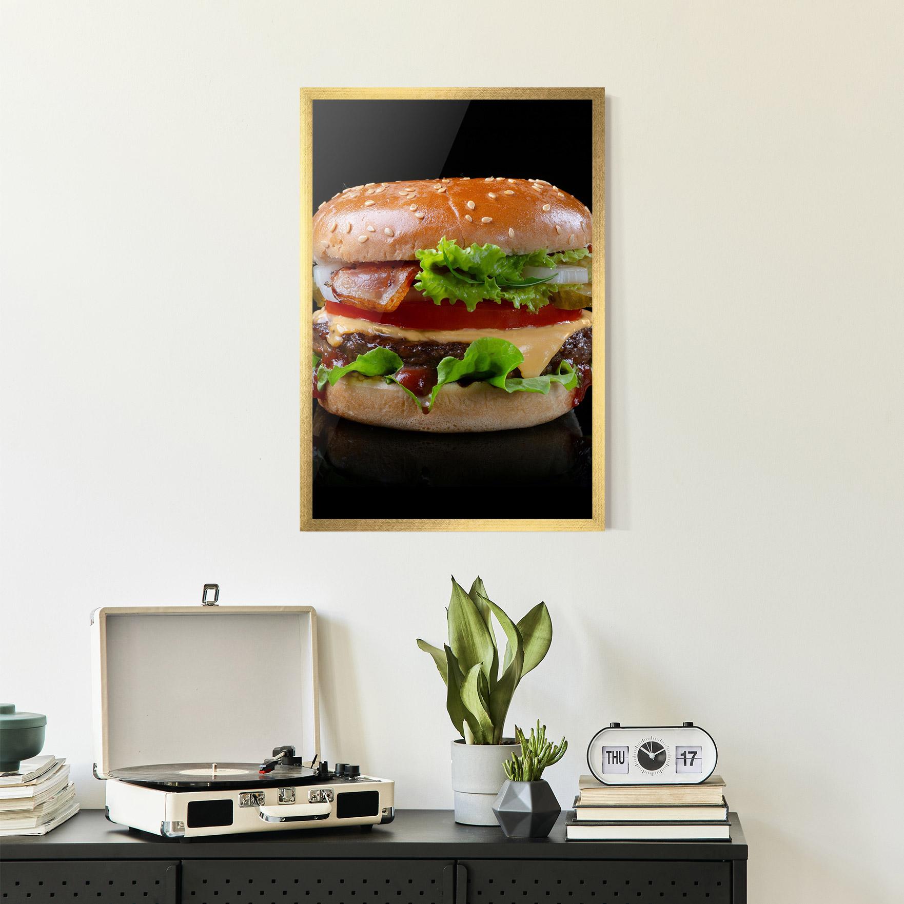 Gerahmte Poster Yumm Hamburger mockup 2