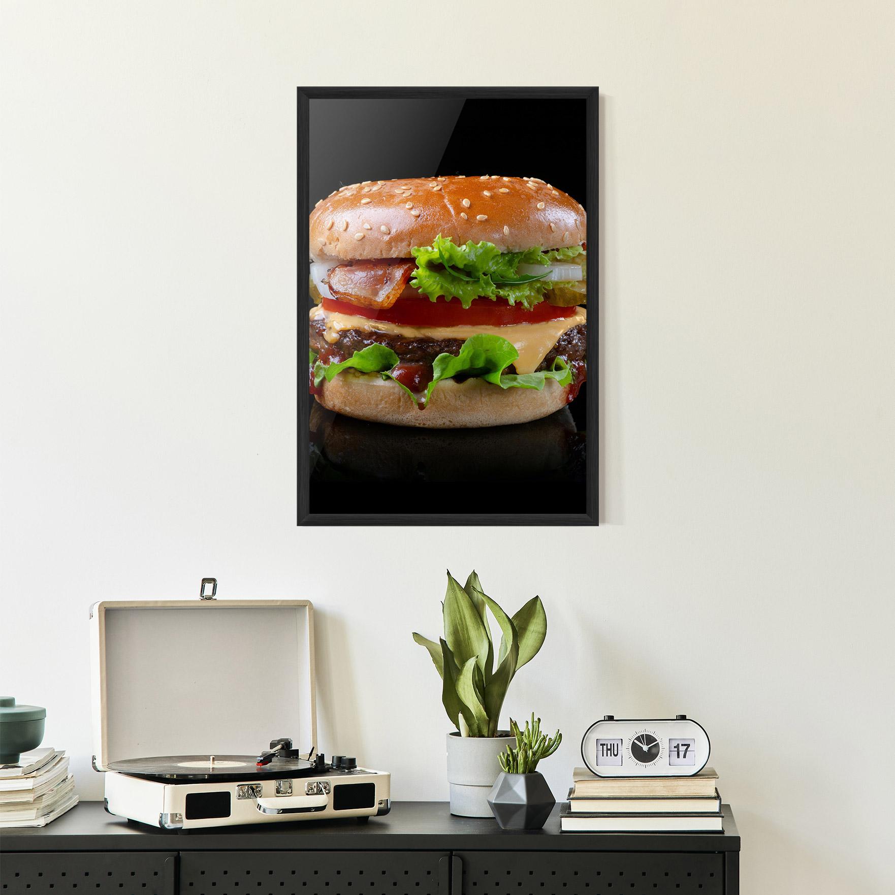 Gerahmte Poster Yumm Hamburger mockup 2