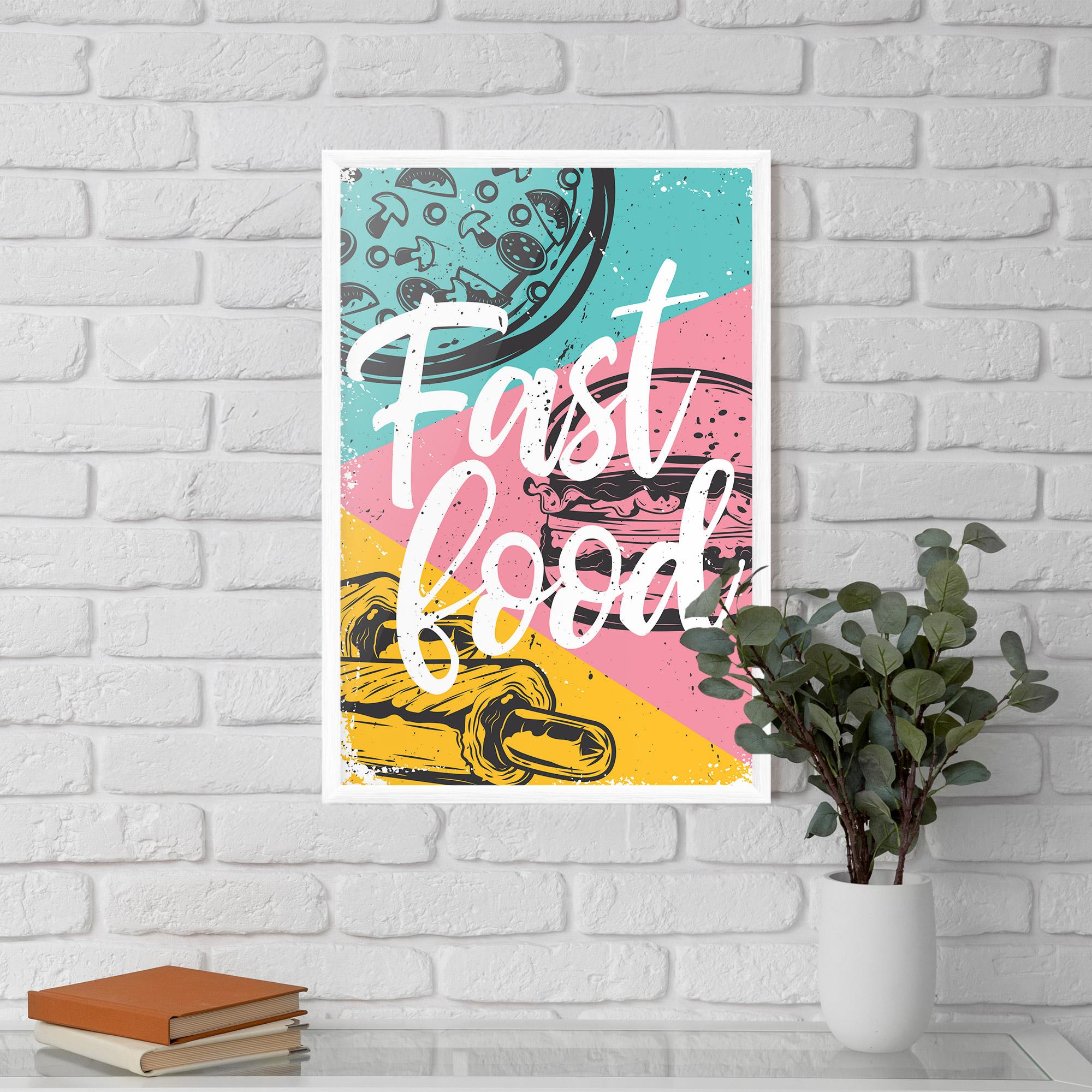 Gerahmte Poster Fast Food Pink mockup 5