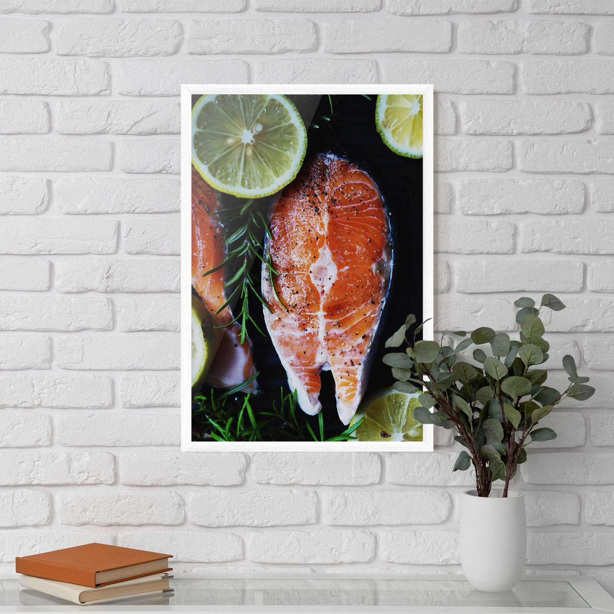 Gerahmte Poster Fish With Lemons mockup 5