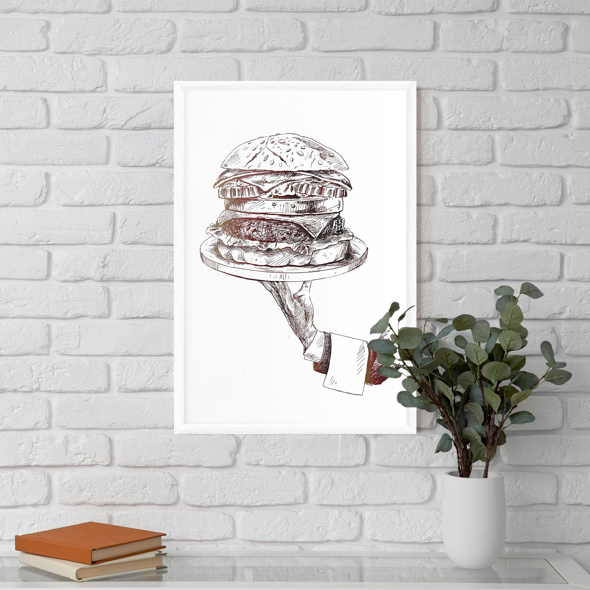 Holding Hamburger mockup 5