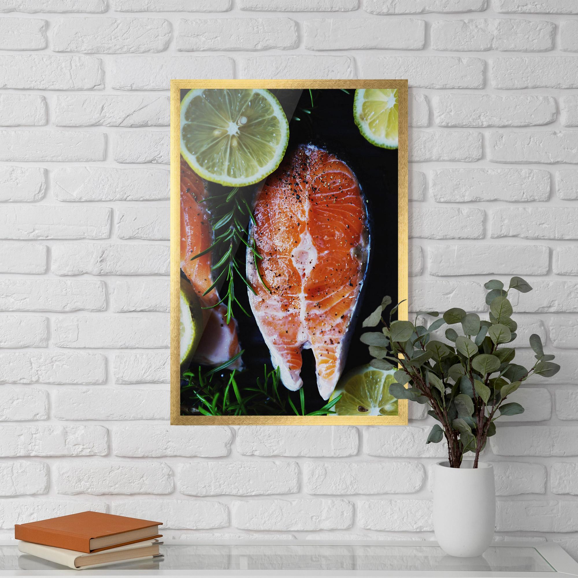 Gerahmte Poster Fish With Lemons mockup 5