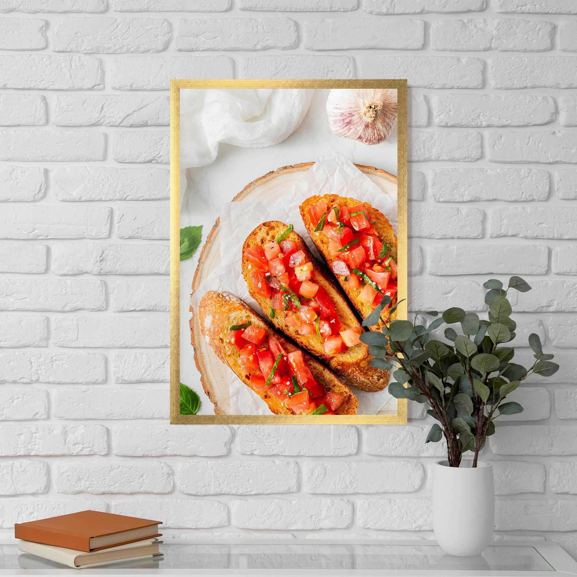 Gerahmte Poster Tomatoes On Bread mockup 5