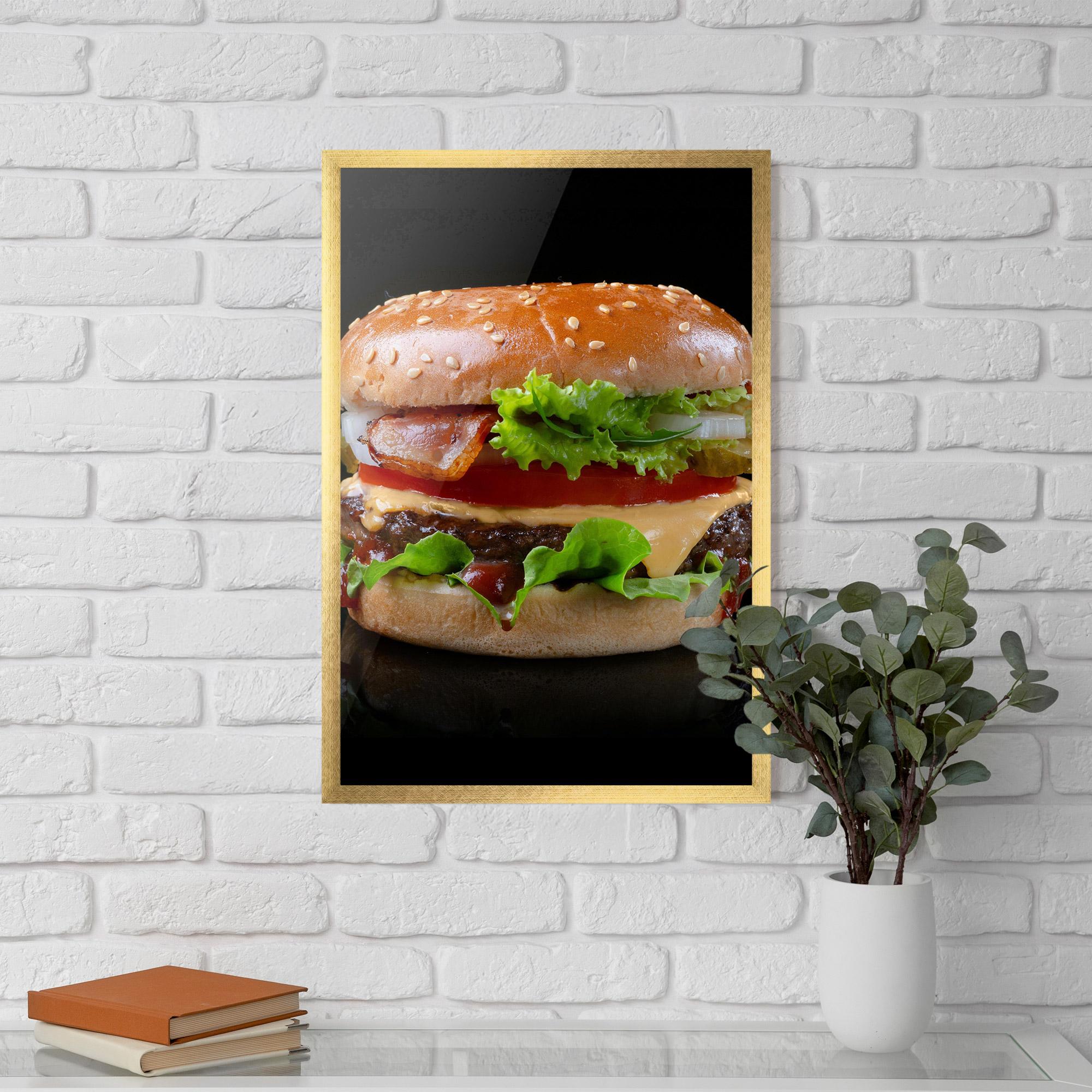 Gerahmte Poster Yumm Hamburger mockup 5