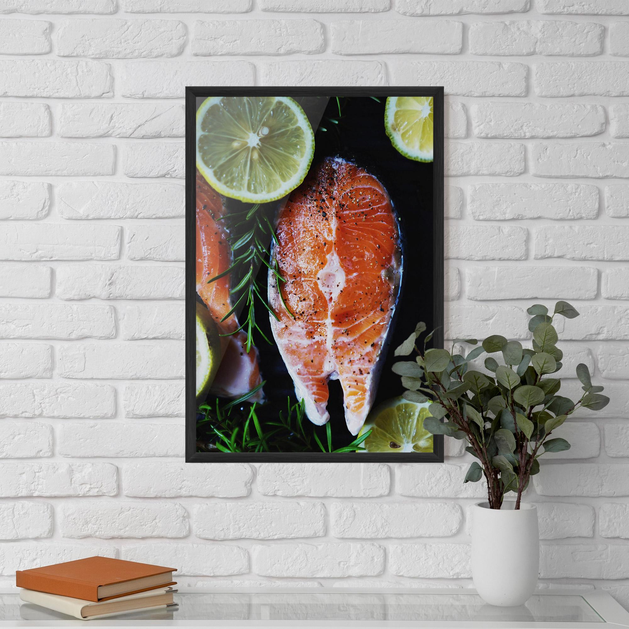 Gerahmte Poster Fish With Lemons mockup 5