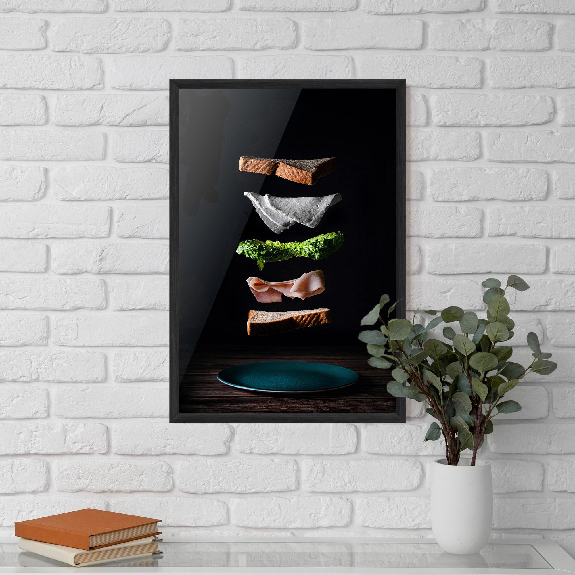 Gerahmte Poster Floating Sandwich mockup 5