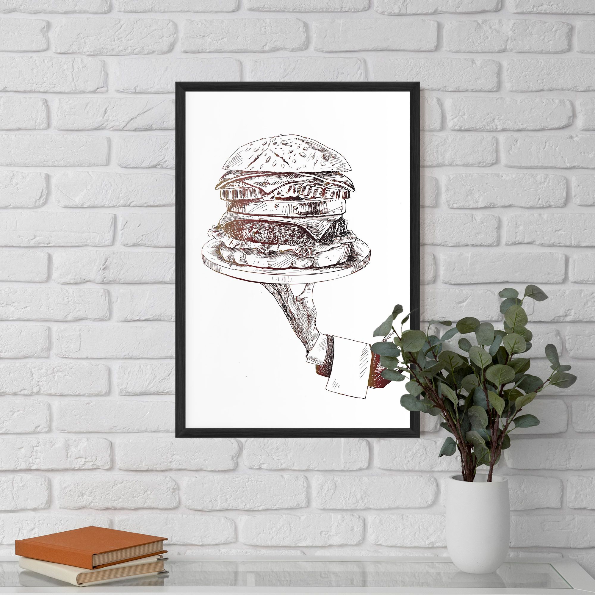Holding Hamburger mockup 5