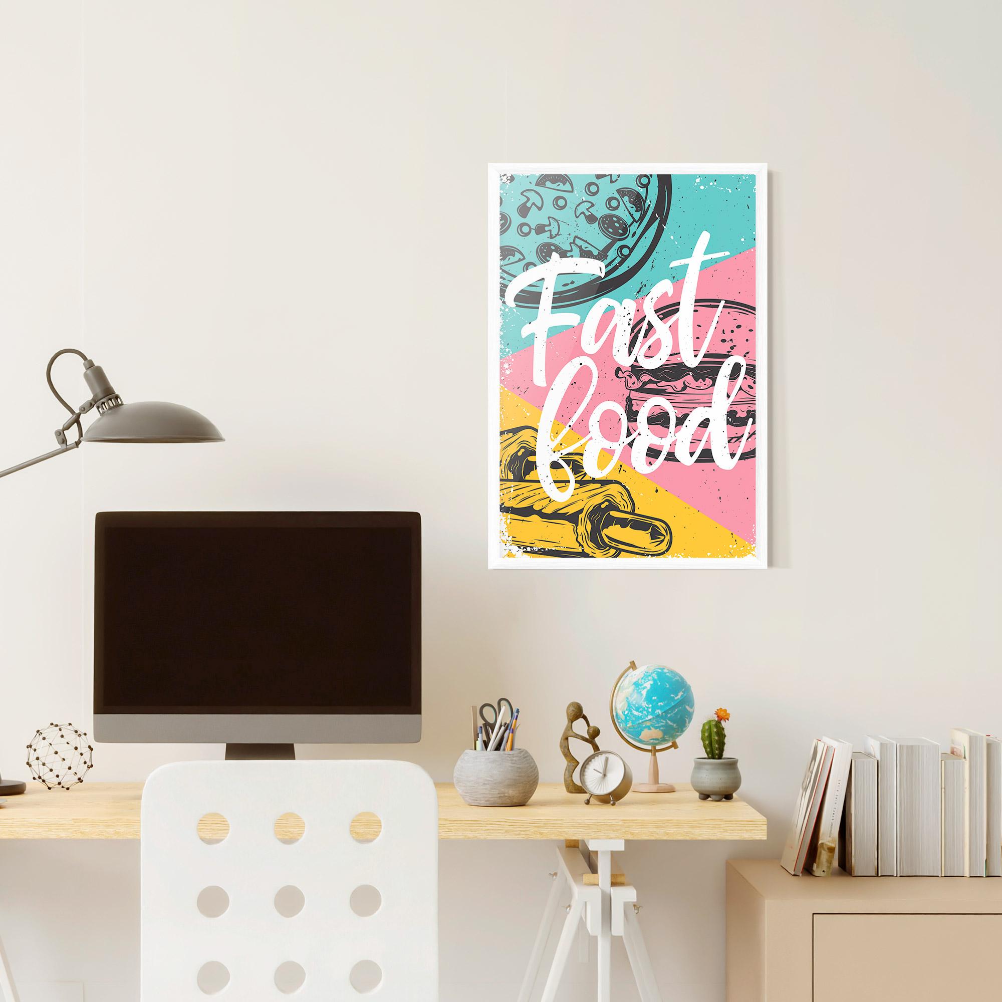 Gerahmte Poster Fast Food Pink mockup 6