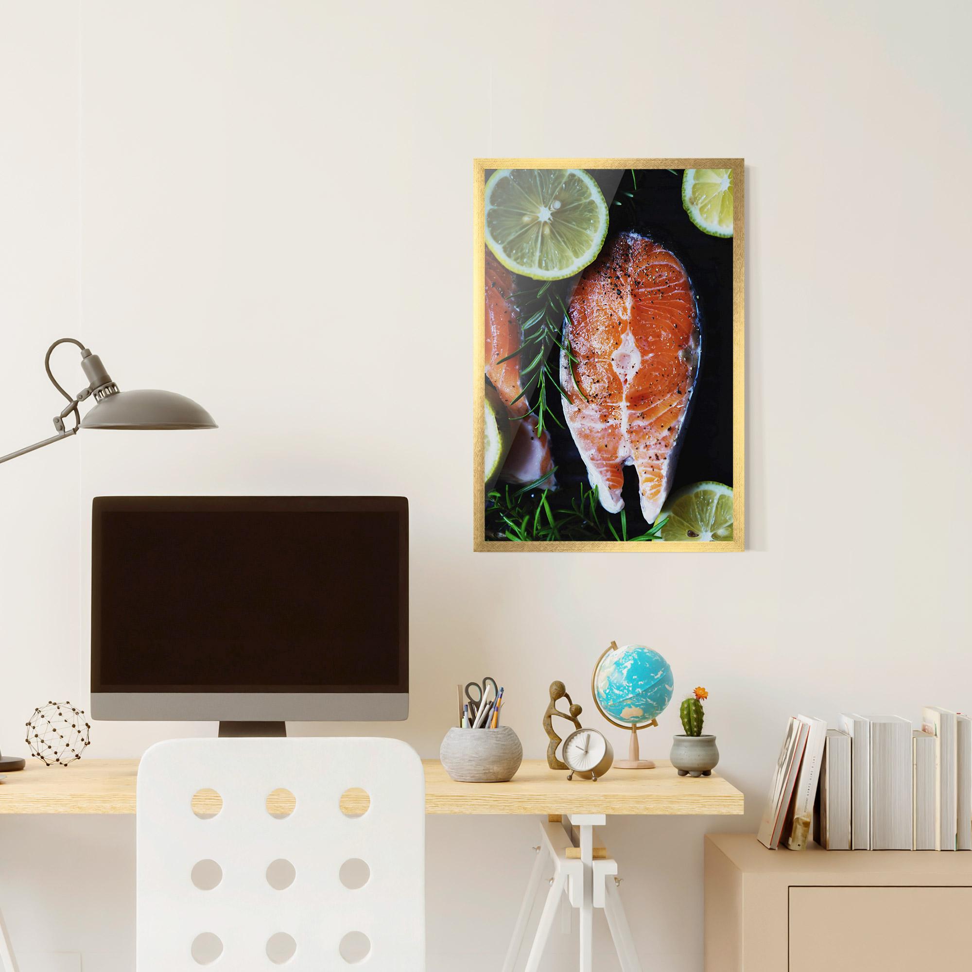 Gerahmte Poster Fish With Lemons mockup 6