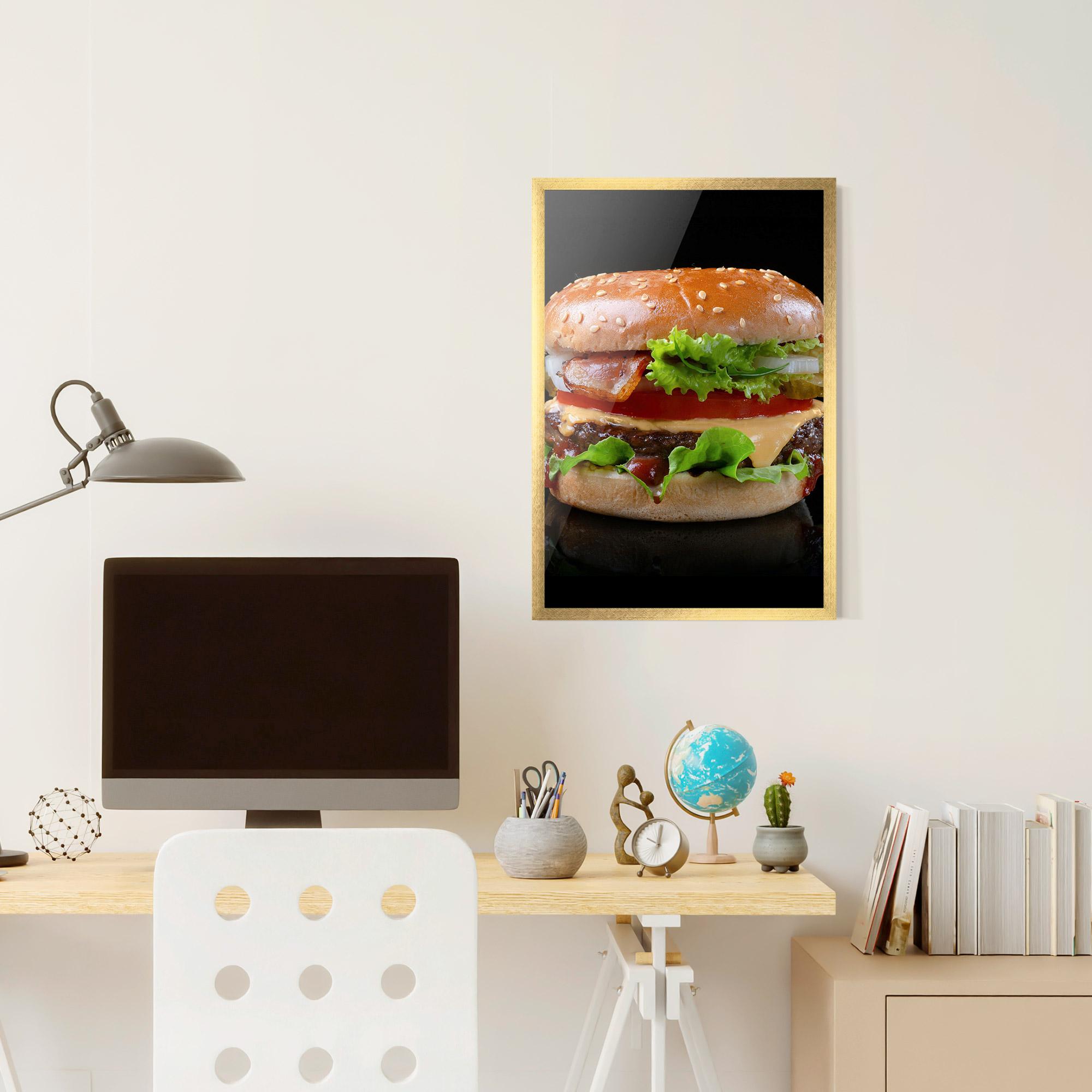 Gerahmte Poster Yumm Hamburger mockup 6