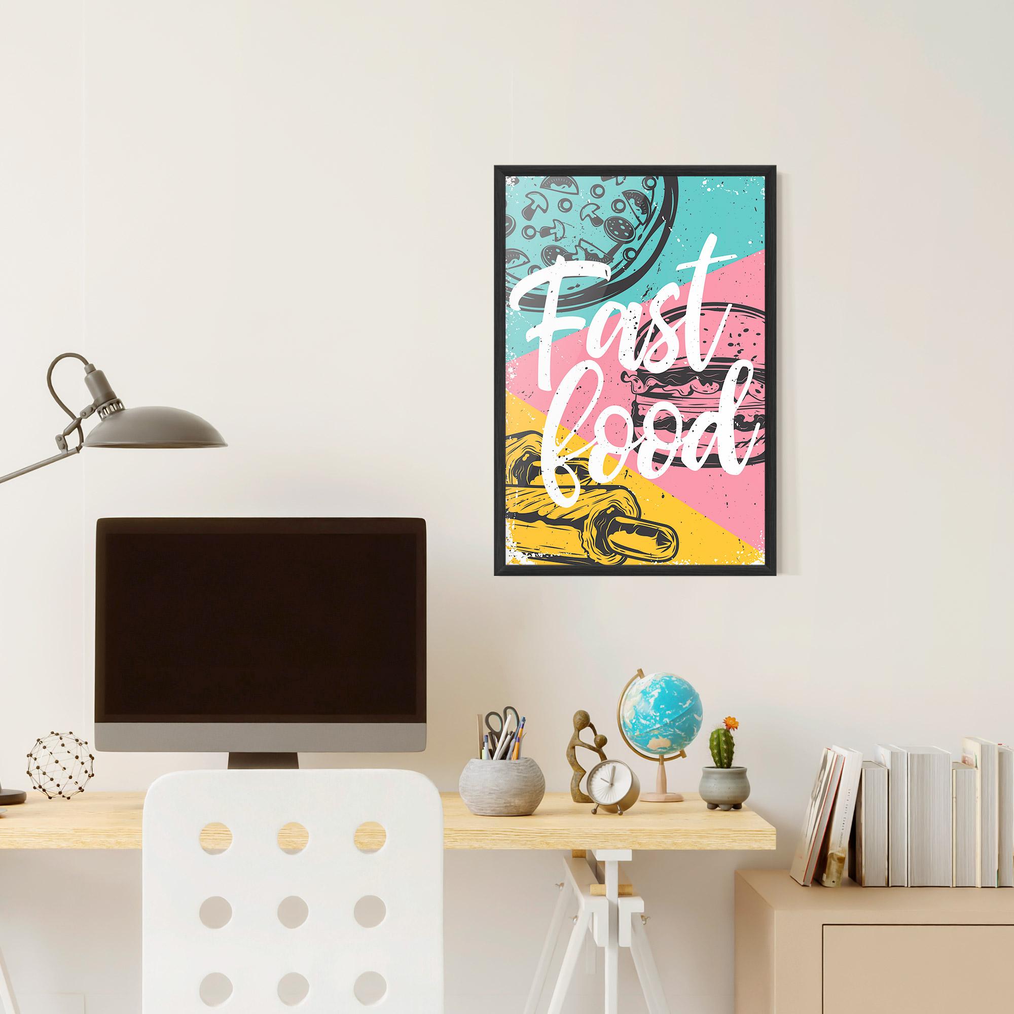 Gerahmte Poster Fast Food Pink mockup 6