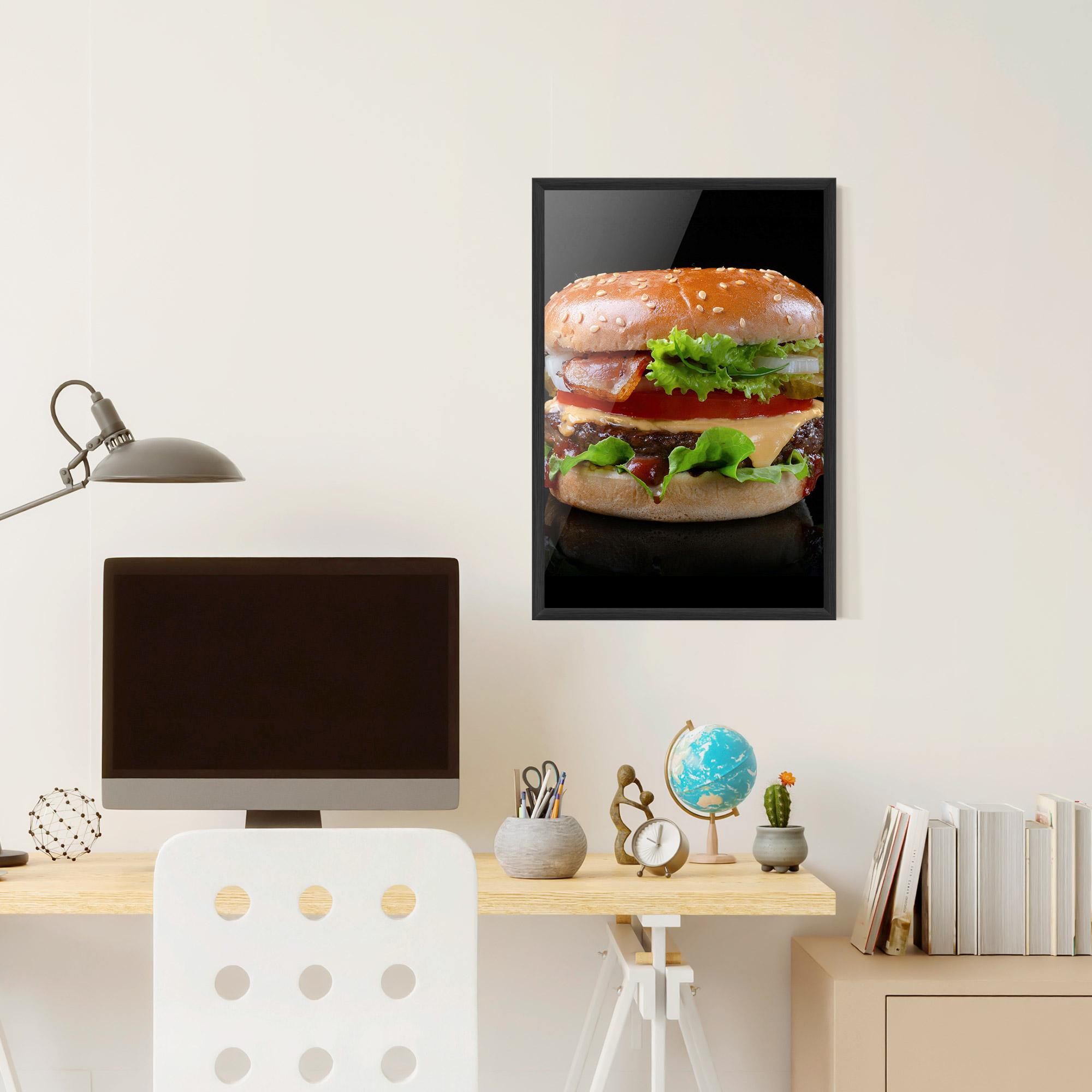 Gerahmte Poster Yumm Hamburger mockup 6