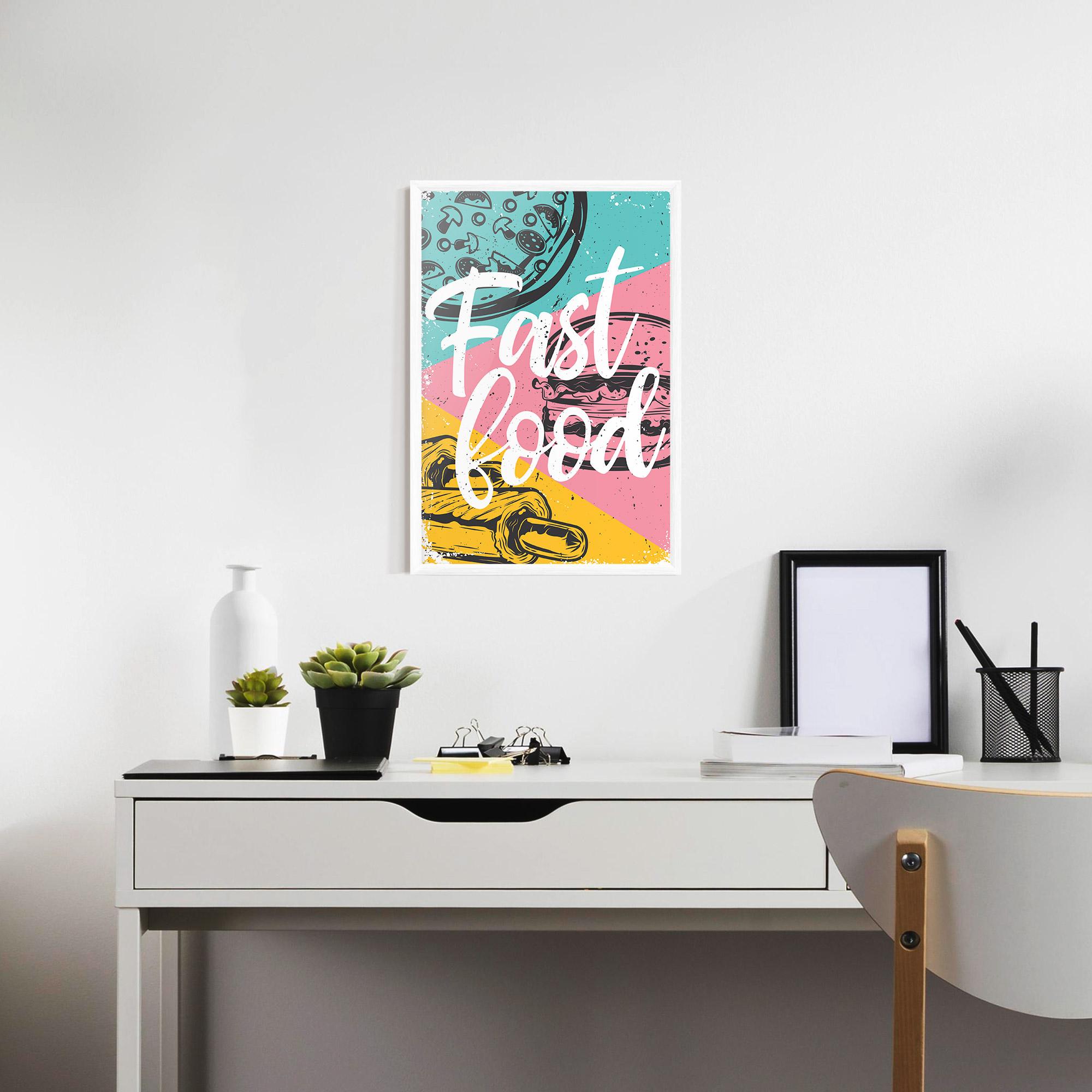 Gerahmte Poster Fast Food Pink mockup 7