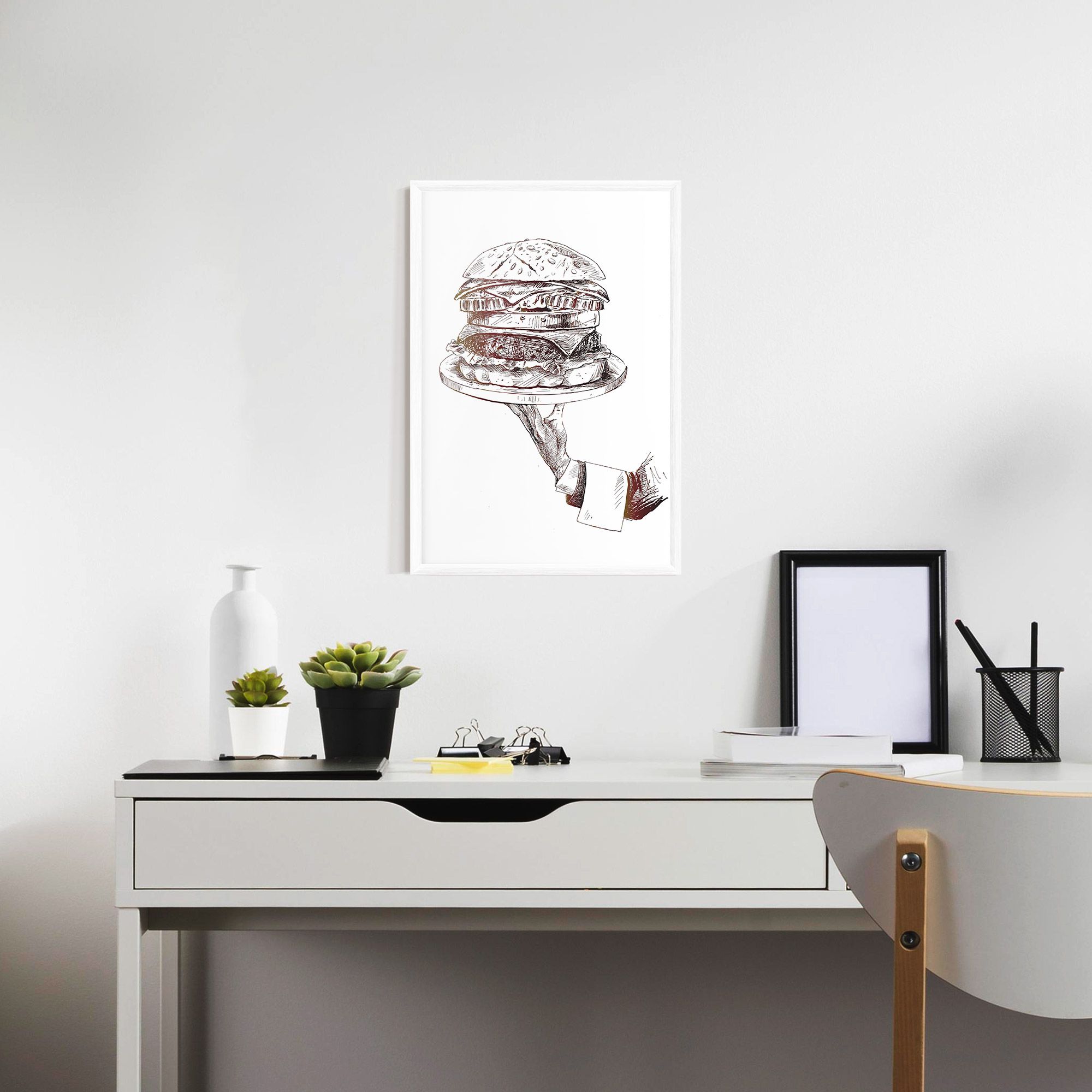 Holding Hamburger mockup 7