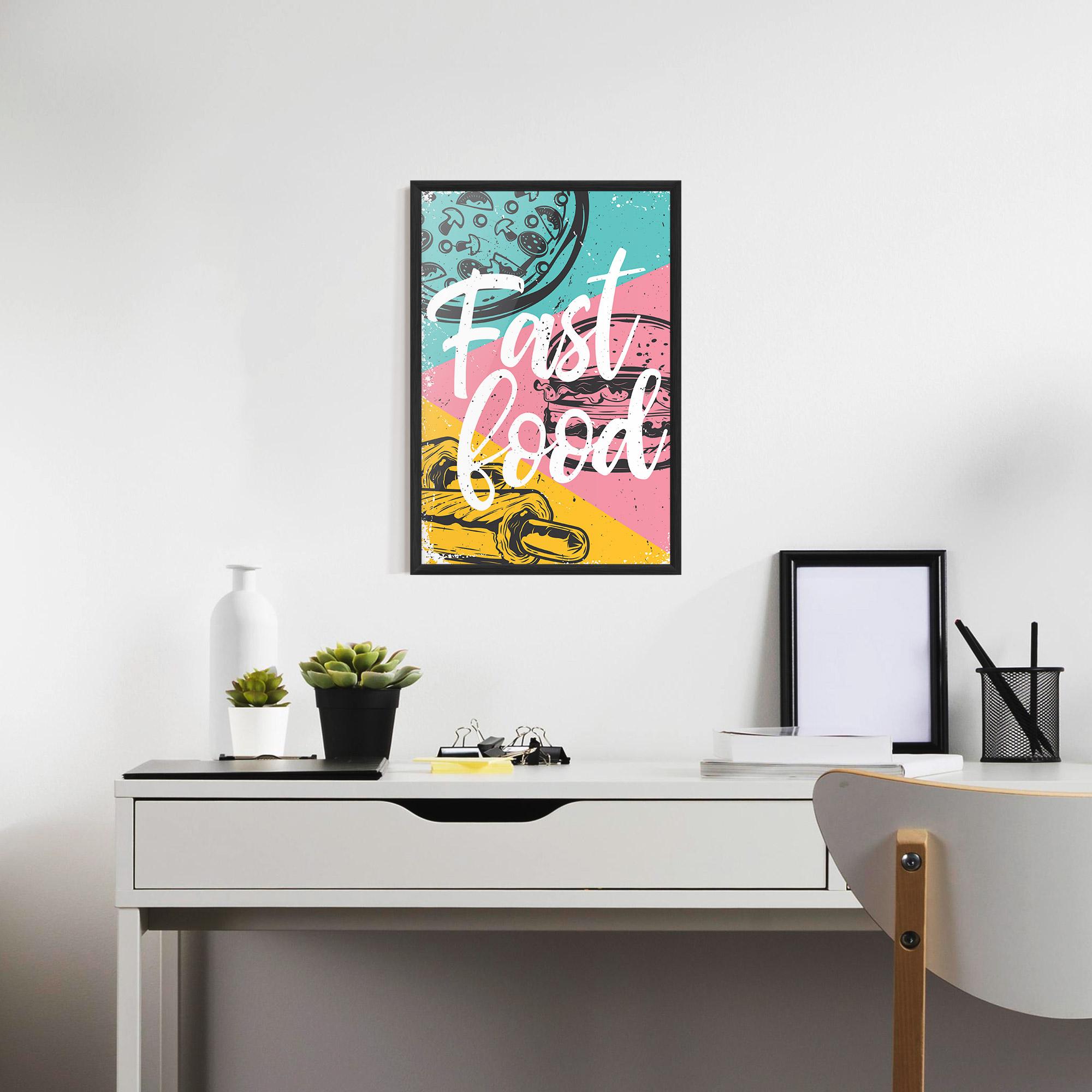 Gerahmte Poster Fast Food Pink mockup 7