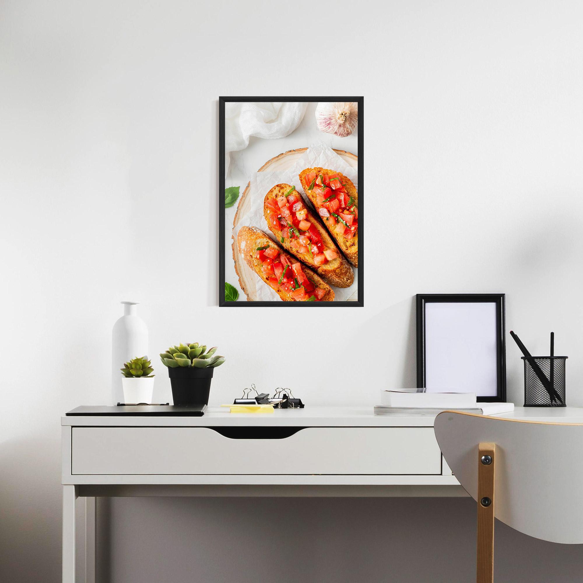 Gerahmte Poster Tomatoes On Bread mockup 7