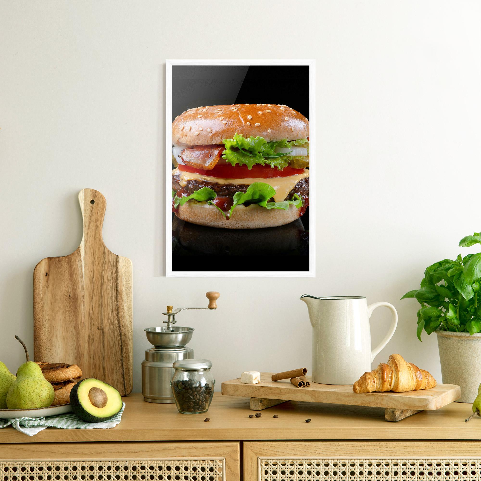 Gerahmte Poster Yumm Hamburger mockup 8