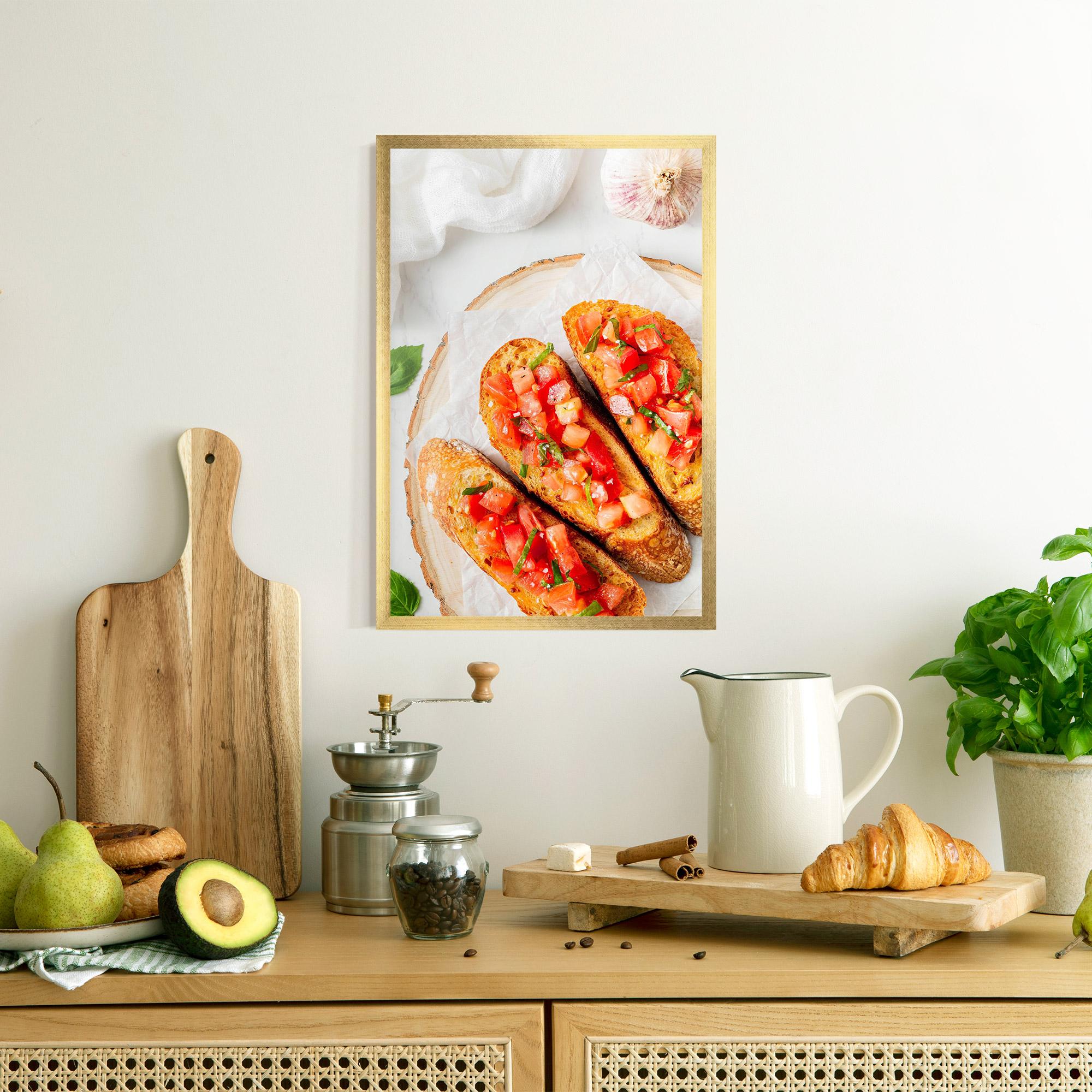 Gerahmte Poster Tomatoes On Bread mockup 8