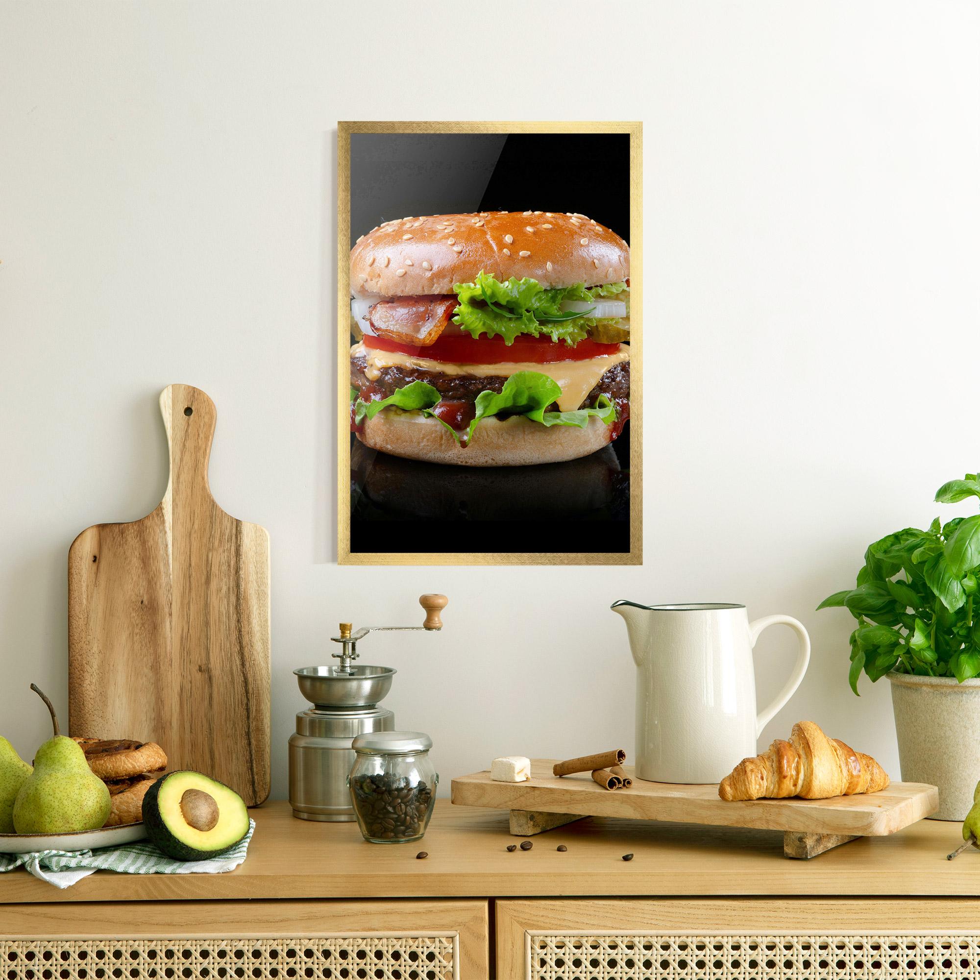 Gerahmte Poster Yumm Hamburger mockup 8