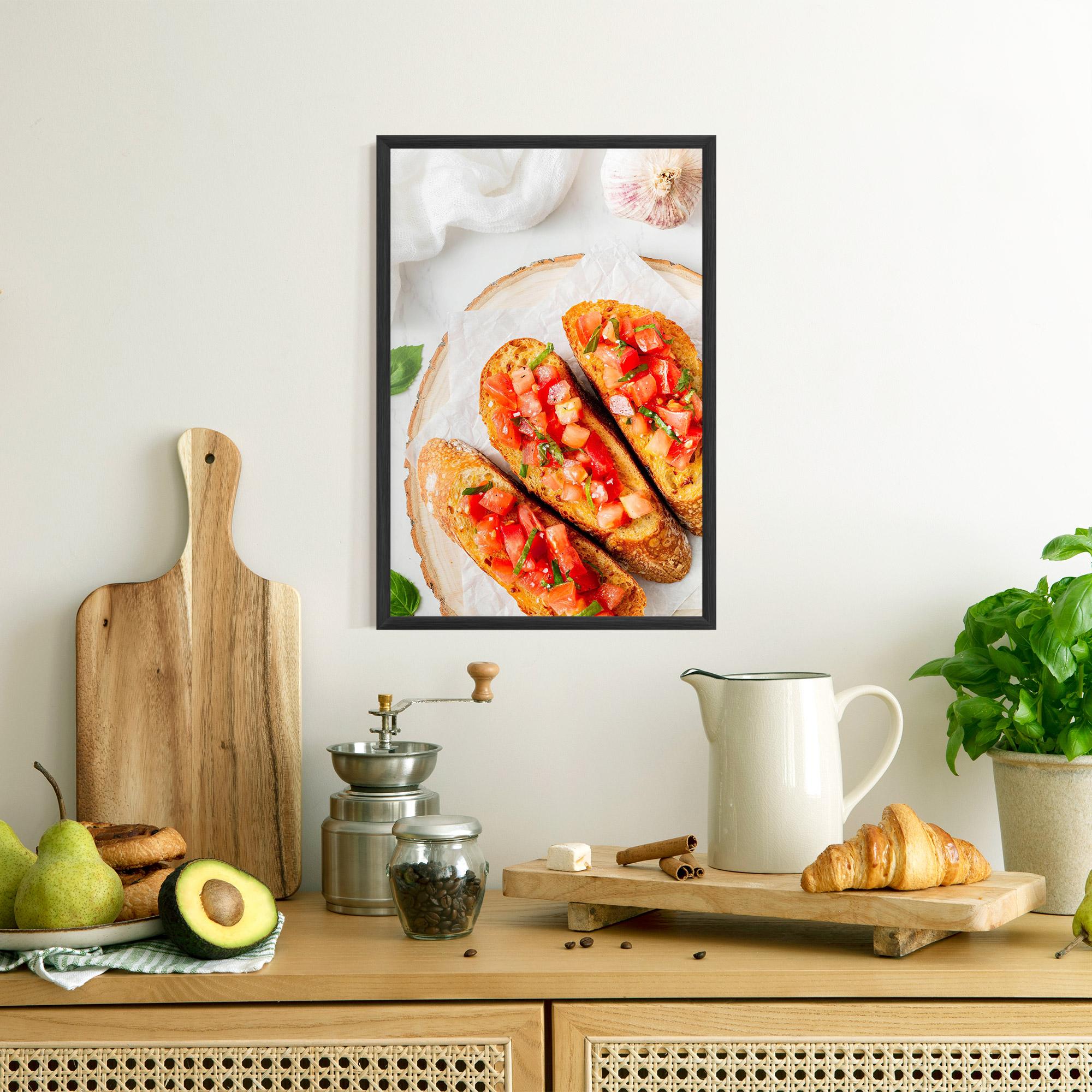 Gerahmte Poster Tomatoes On Bread mockup 8