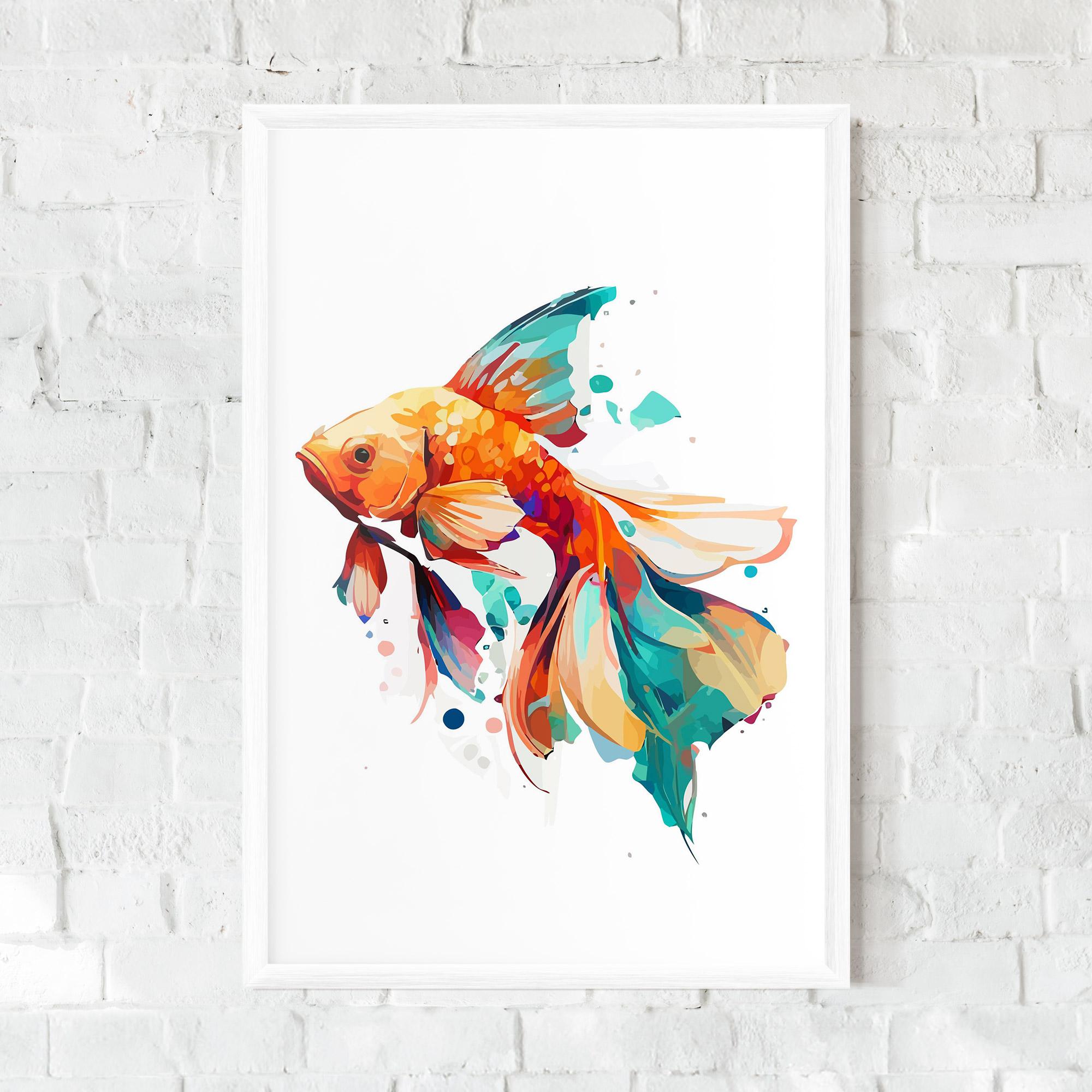 Gerahmte Poster Blue Orange Fish mockup 0