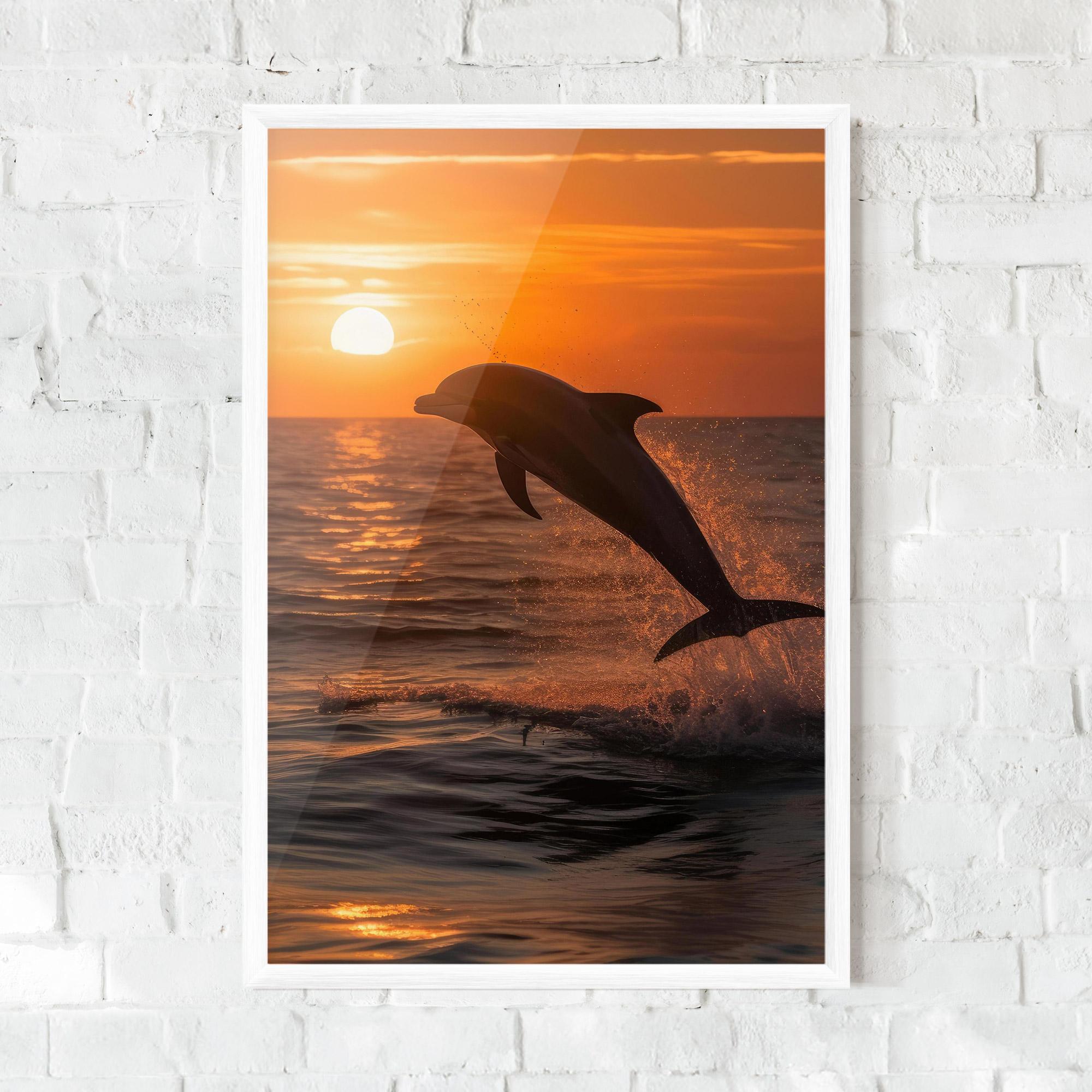 Gerahmte Poster Dolphin Jump mockup 0