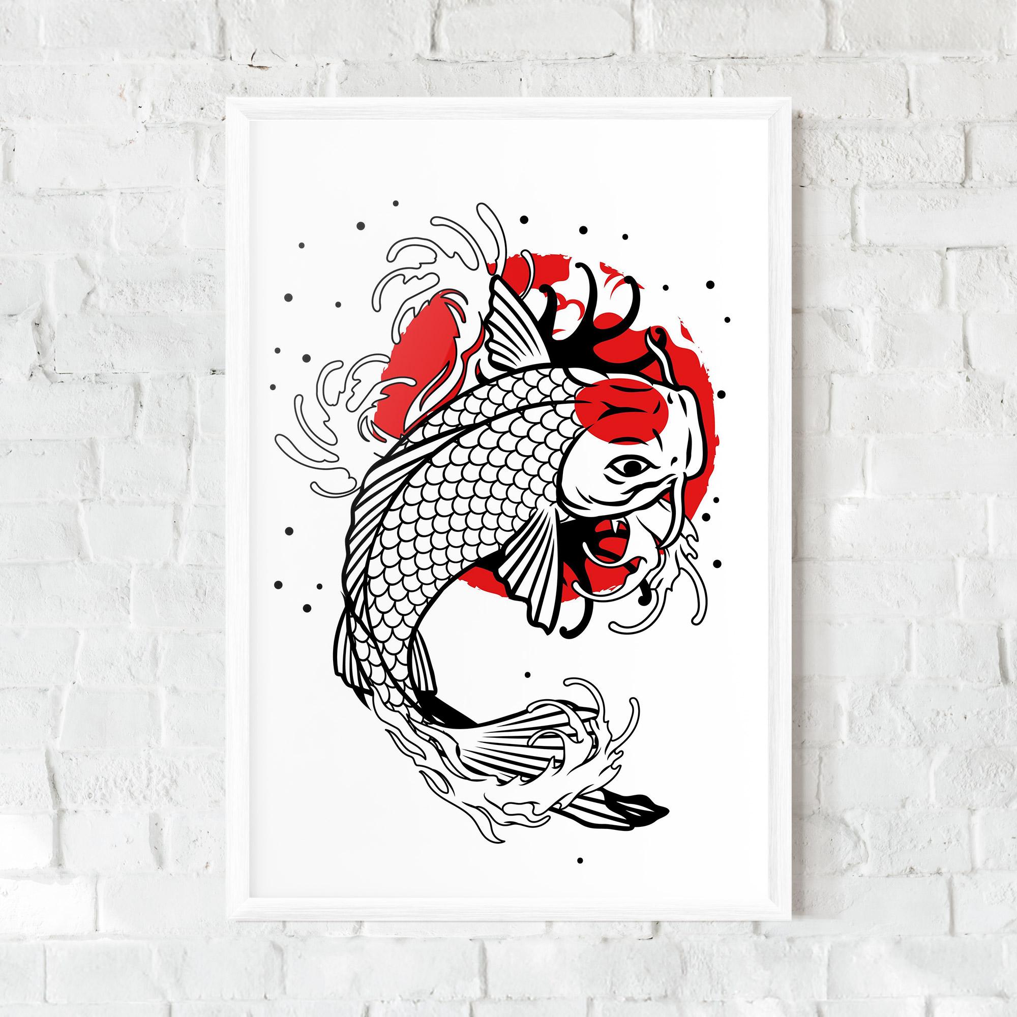 Gerahmte Poster Koi Design mockup 0