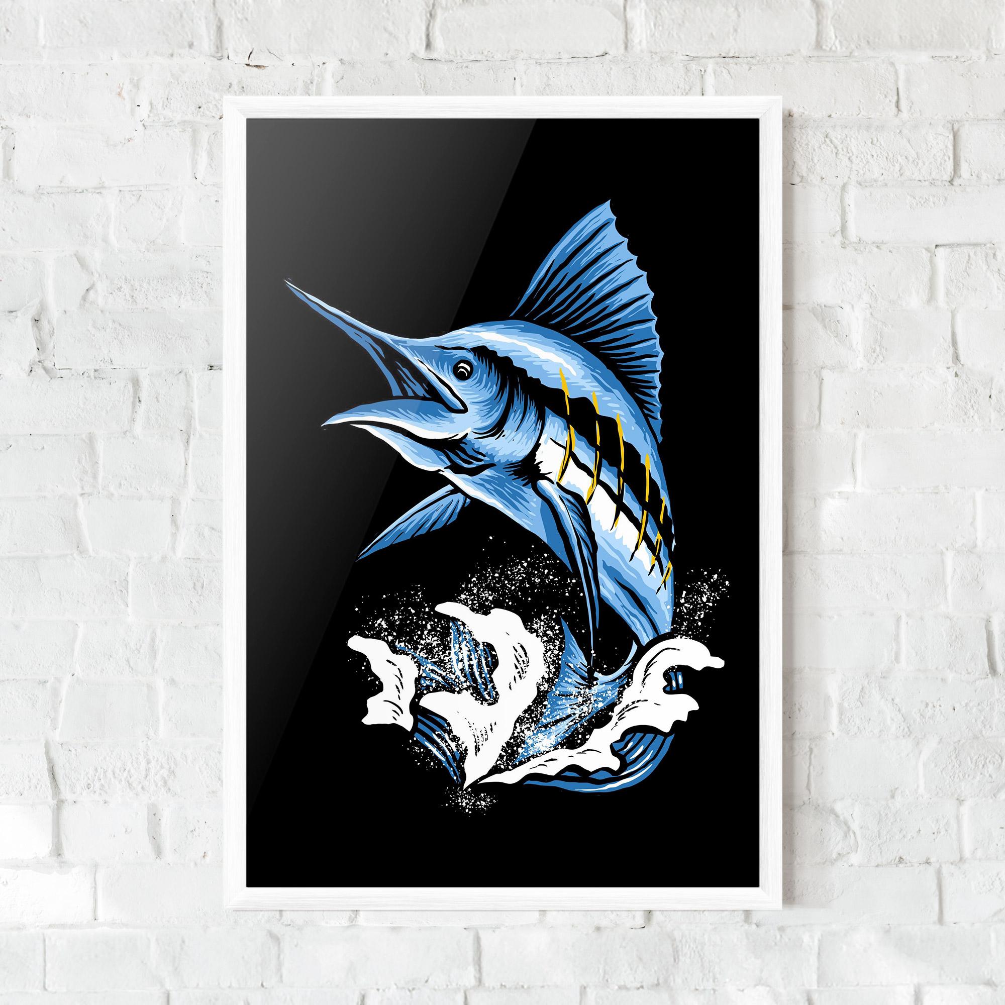 Gerahmte Poster Sword Fish mockup 0